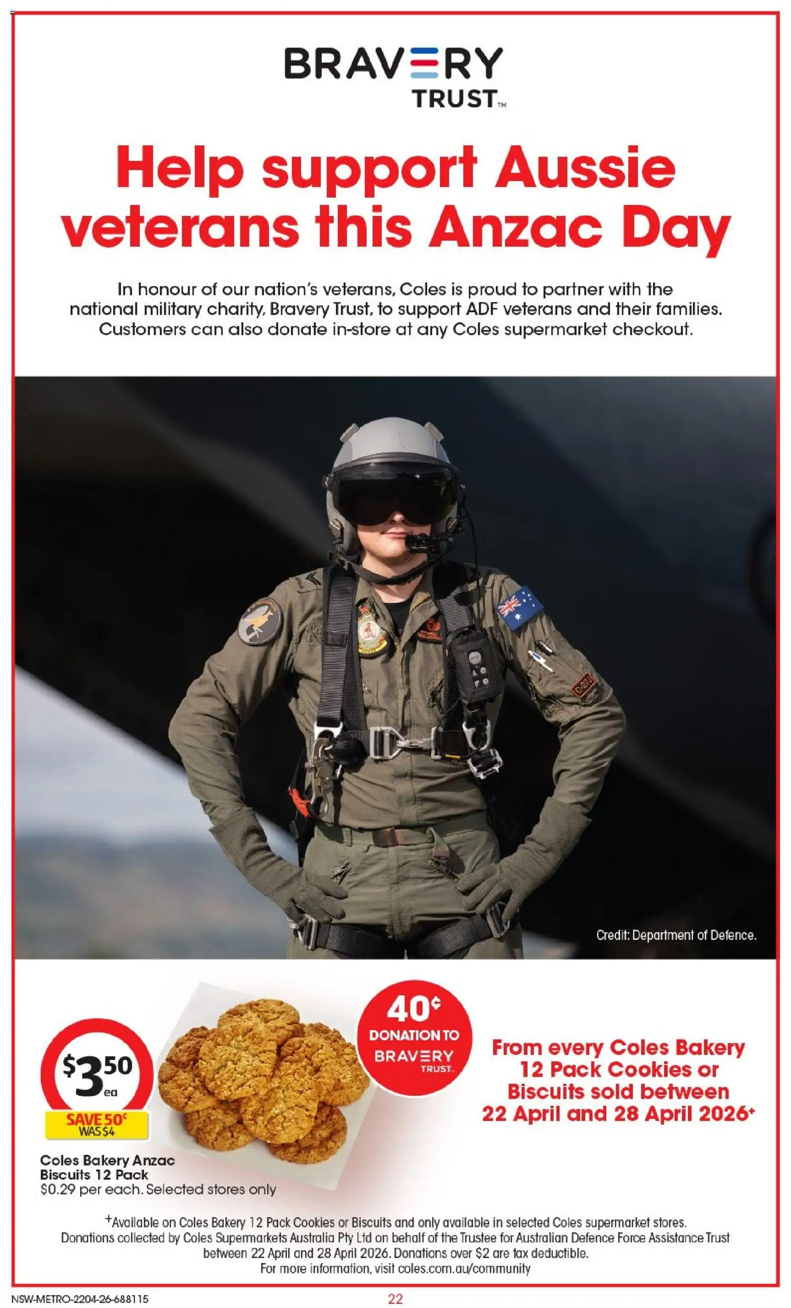 Coles catalogue - valid from 22.04.2026 | Page: 22 | Products: Biscuits, Bakery