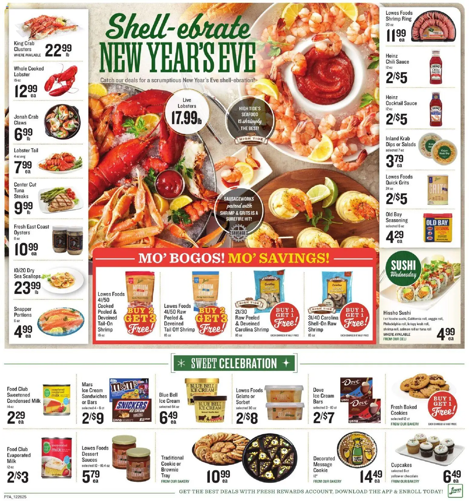 Lowes Foods Weekly Ad - valid from 26.12.2025 | Page: 10 | Products: Milk, Cream, Cookies, Seafood