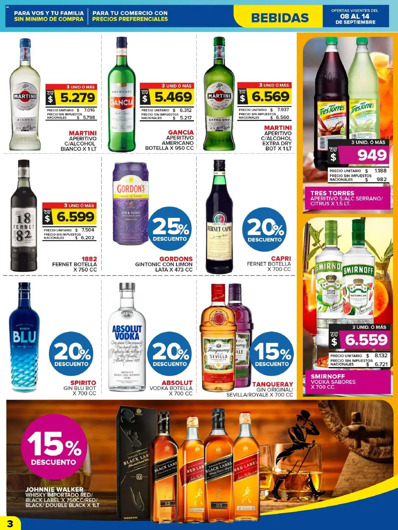 Carrefour Maxi catálogo - Jujuy │ válido desde el 08.09.2025 | Página: 3 | Productos: Vodka, Whisky, Gin, Fernet