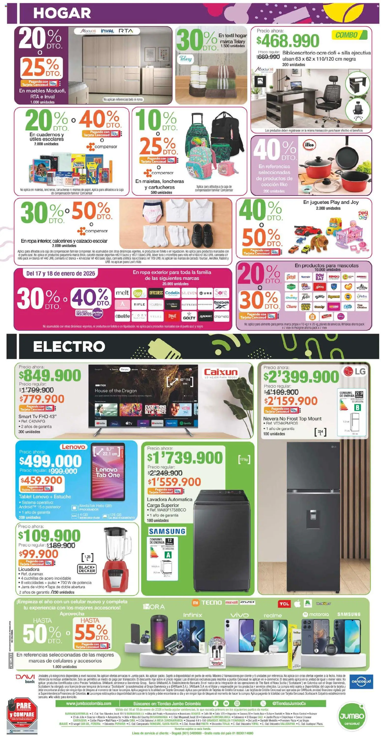 Jumbo revista - valida desde el 16.01.2026 | Página: 8 | Productos: Banco, Sobre, Tablet, Ropa