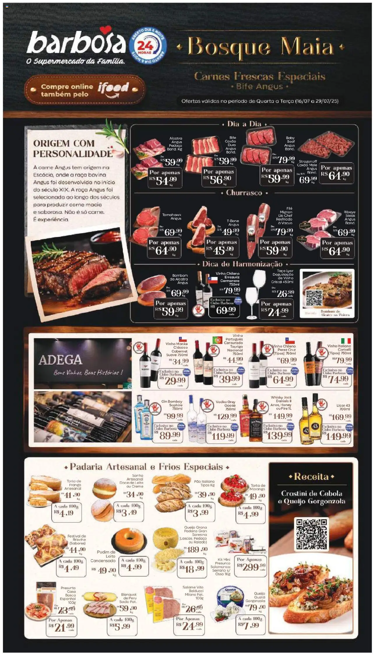 Barbosa Supermercados Folheto - válido de 16.07.2025 | Página: 1 | Produtos: Whisky, Licor 43, Carne, Bombom