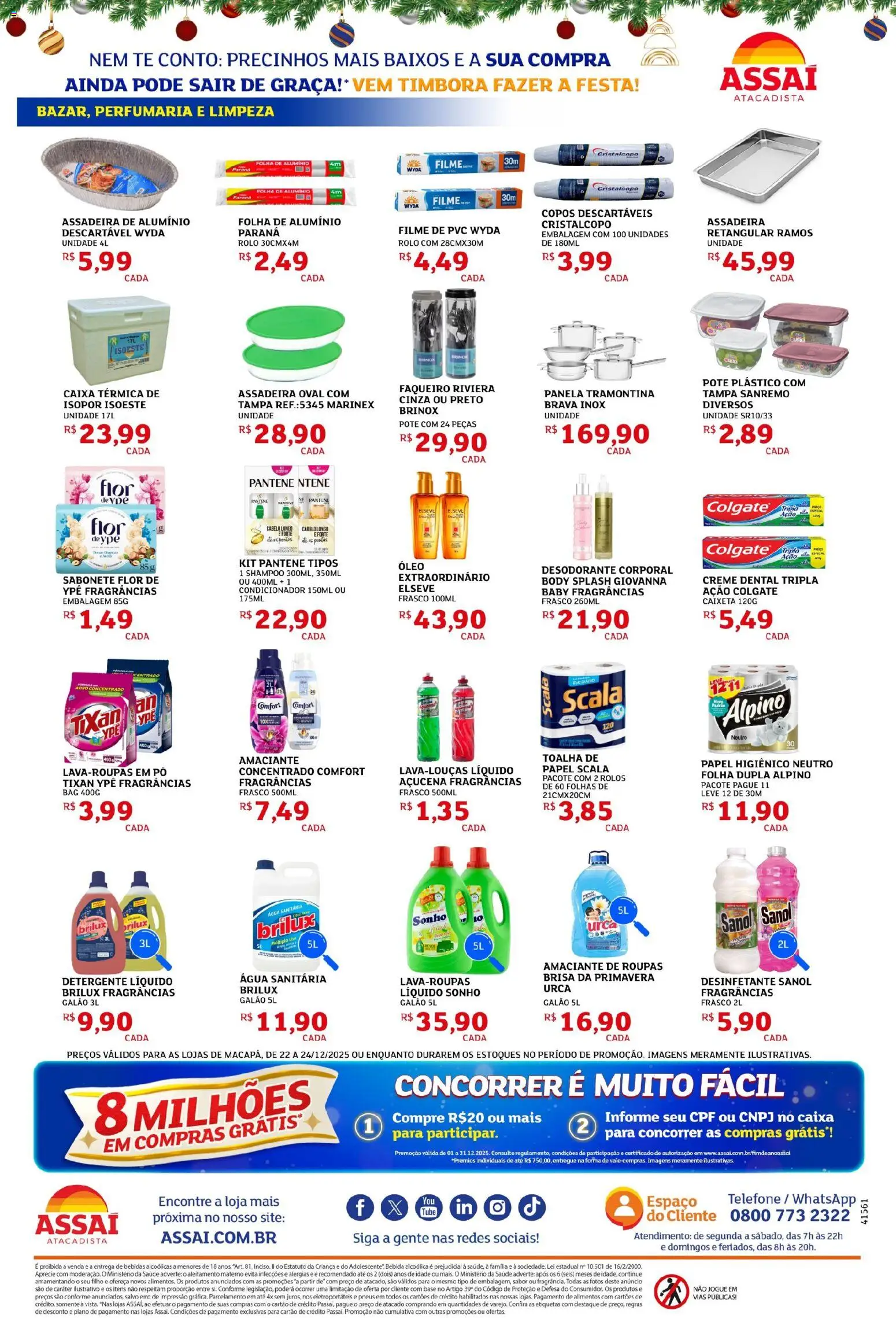 Assaí Atacadista Folheto - válido de 22.12.2025 | Página: 4 | Produtos: Rolo, Desodorante, Assadeira, Água sanitária