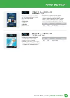 Preview of Clark Rubber Catalogue  - valid from 05.05.2025 | Page: 49 | Products: Cleaner, Backpack, Bag, Vacuum cleaner