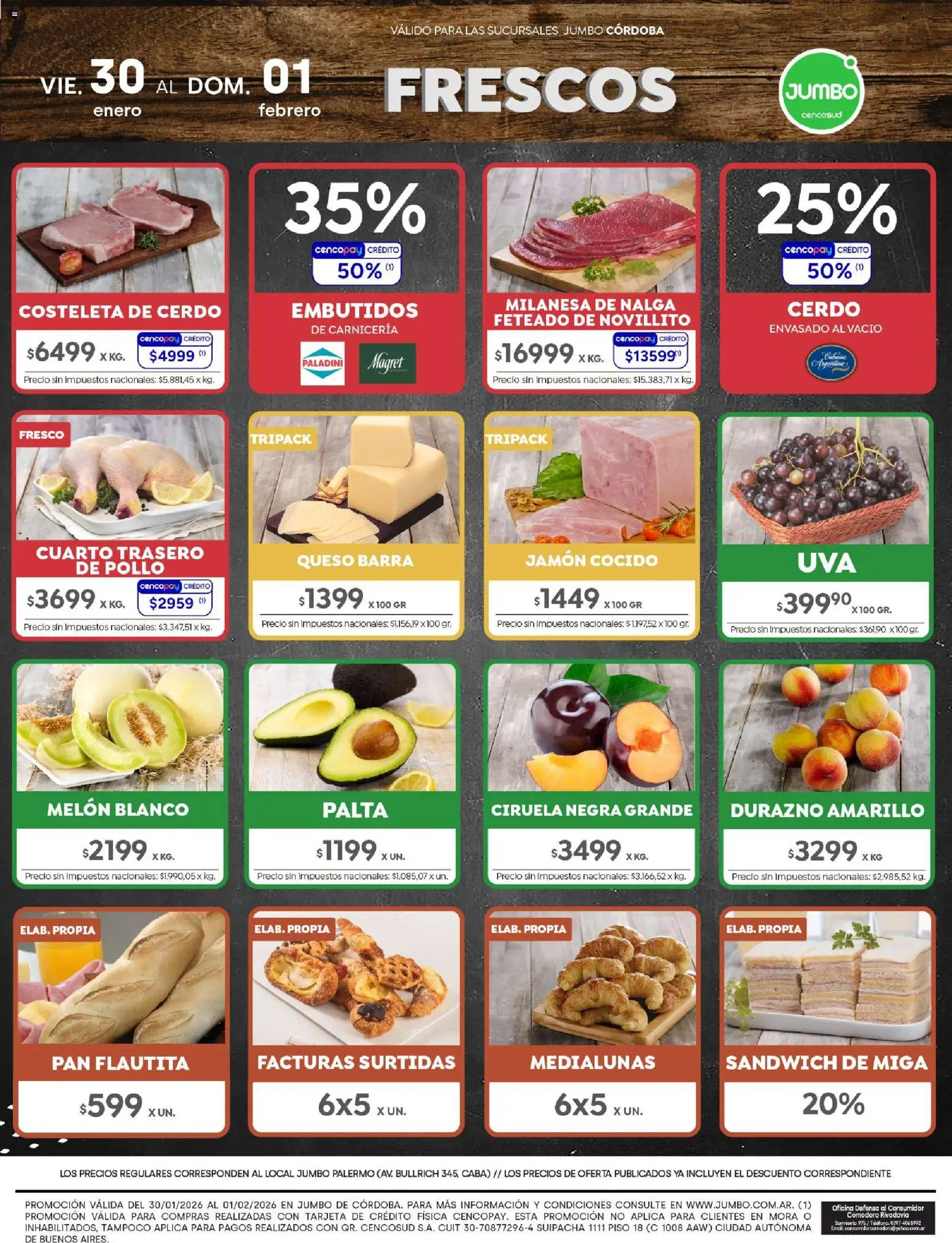 Jumbo - Ofertas | Córdoba │ válido desde el 30.01.2026 | Página: 8 | Productos: Pollo, Milanesa, Jamón, Cerdo