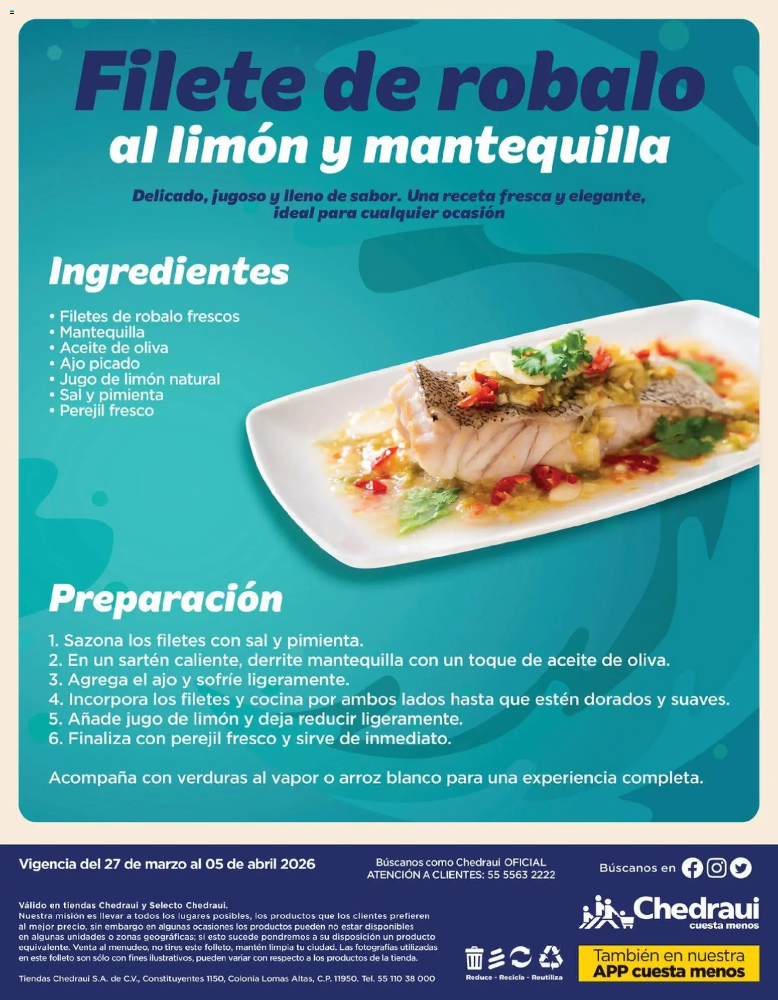 Nuevas ofertas de Chedraui válidas en toda la República Mexicana desde el 27.03.2026. ¡Encuentra las mejores ofertas en Chedraui folleto La cuaresma más fresca! | Página: 12 | Productos: Sal, Limón, Perejil, Sartén