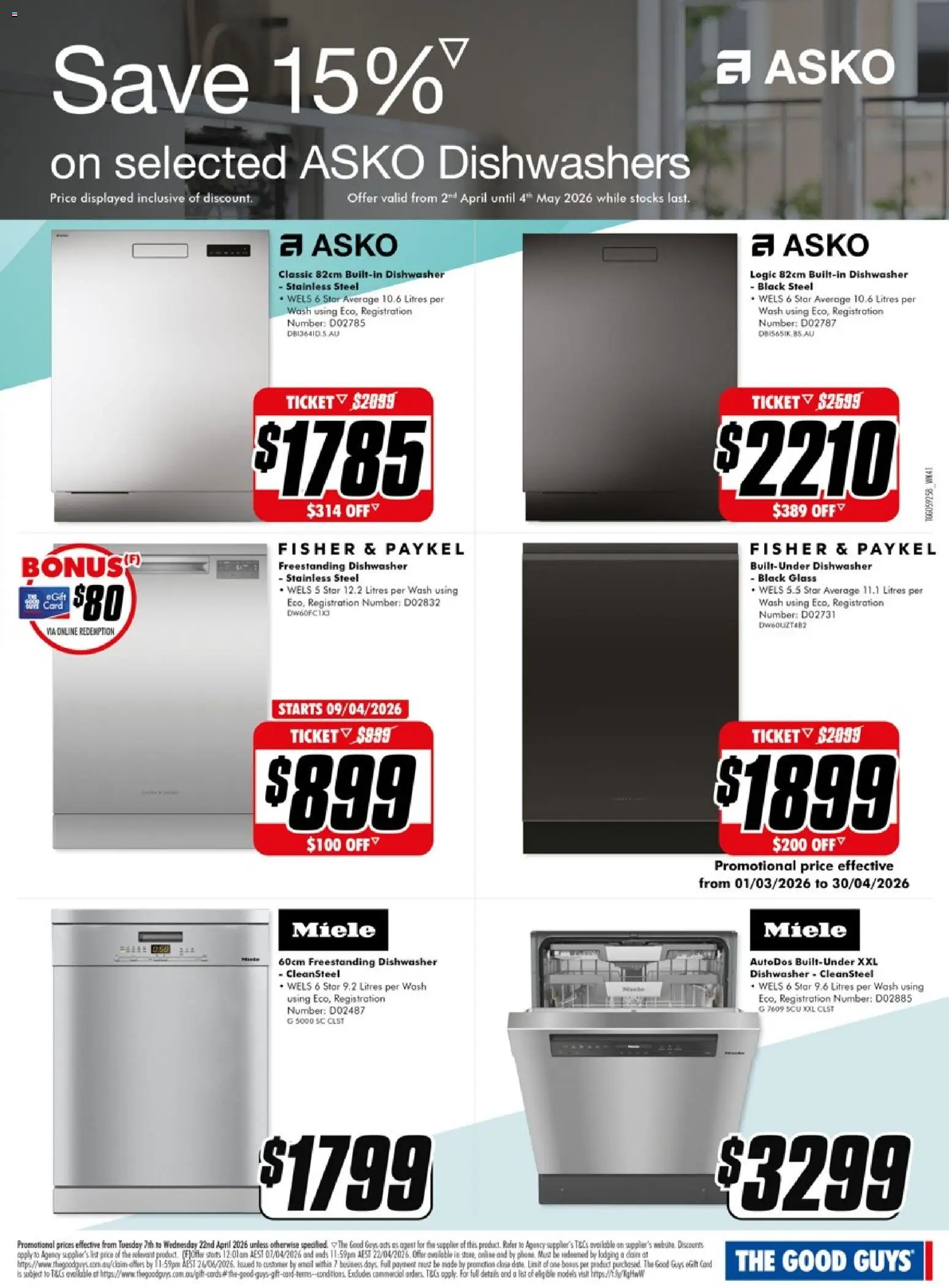 The Good Guys catalogue - valid from 06.04.2026 | Page: 23 | Products: Dishwasher