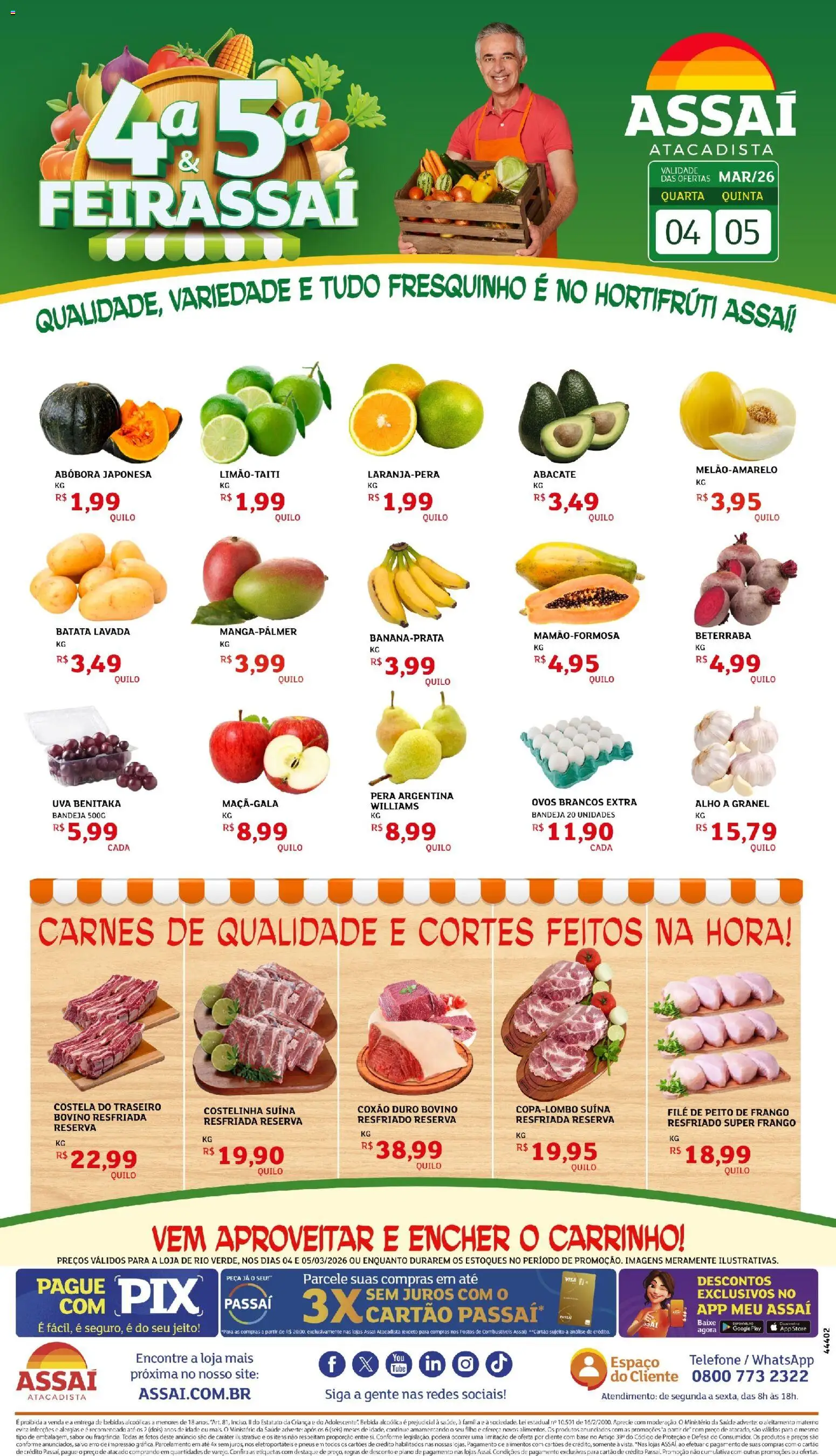 Assaí Atacadista Folheto - válido de 04.03.2026 | Página: 1 | Produtos: Pneus, Base, Bebida, Frango
