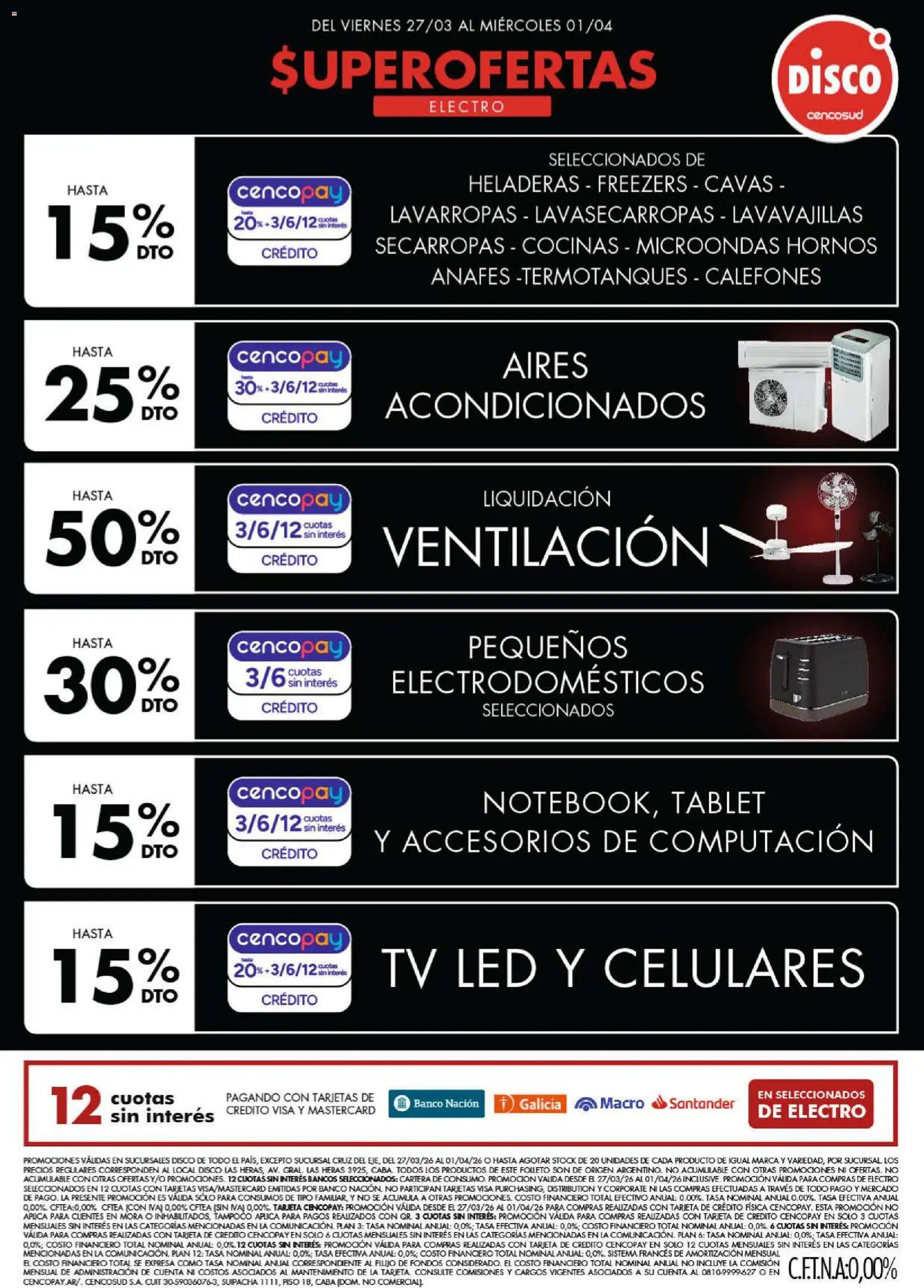 Disco - Ofertas | Electro, T. Libre y más │ válido desde el 27.03.2026 | Página: 1 | Productos: Cartera, Disco, Lavavajillas, Microondas