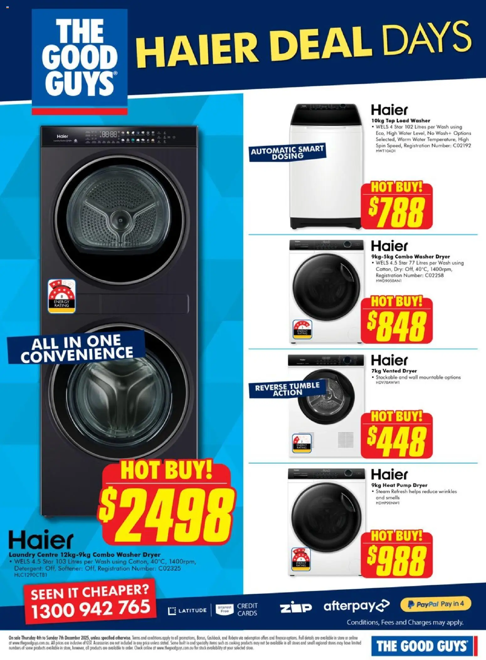 The Good Guys catalogue - valid from 03.12.2025 | Page: 3 | Products: Detergent, Water, Dryer, Washer