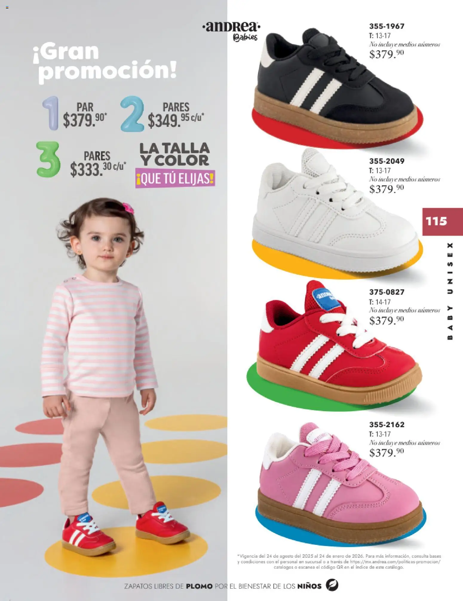 Nuevas ofertas de Andrea válidas en toda la República Mexicana desde el 26.11.2025. ¡Encuentra las mejores ofertas en Andrea catálogo Infantil Baby otoño 2025! | Página: 27 | Productos: Zapatos