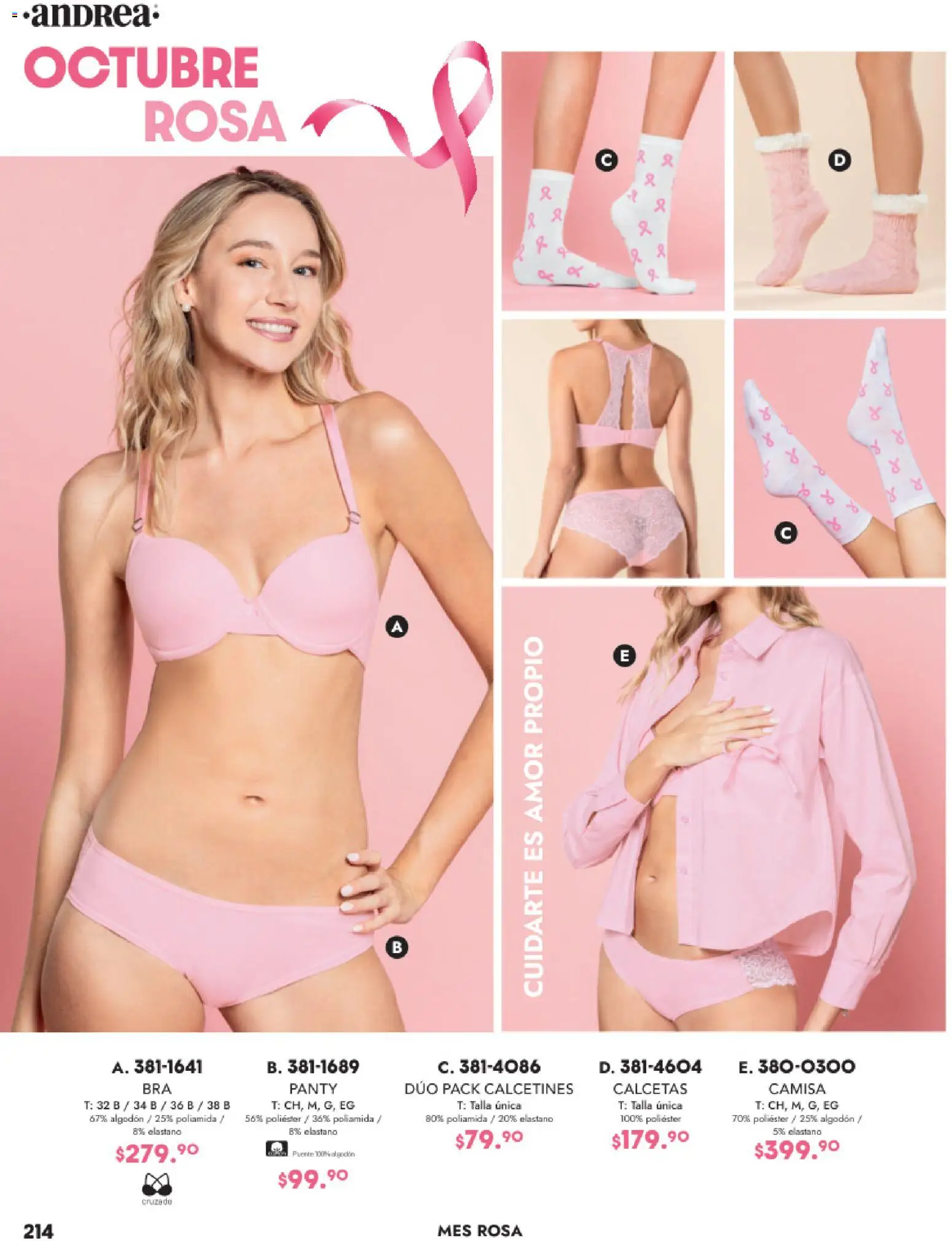 Nuevas ofertas de Andrea válidas en toda la República Mexicana desde el 26.11.2025. ¡Encuentra las mejores ofertas en Andrea catálogo Lancería, Vestir Interior otoño 2025! | Página: 50 | Productos: Calcetas, Camisa, Algodón
