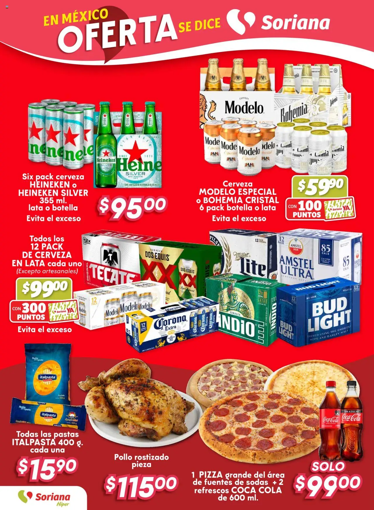 Nuevas ofertas de Soriana válidas en toda la República Mexicana desde el 14.08.2025. ¡Encuentra las mejores ofertas en Soriana folleto! | Página: 4 | Productos: Pollo, Pizza, Cerveza, Botella