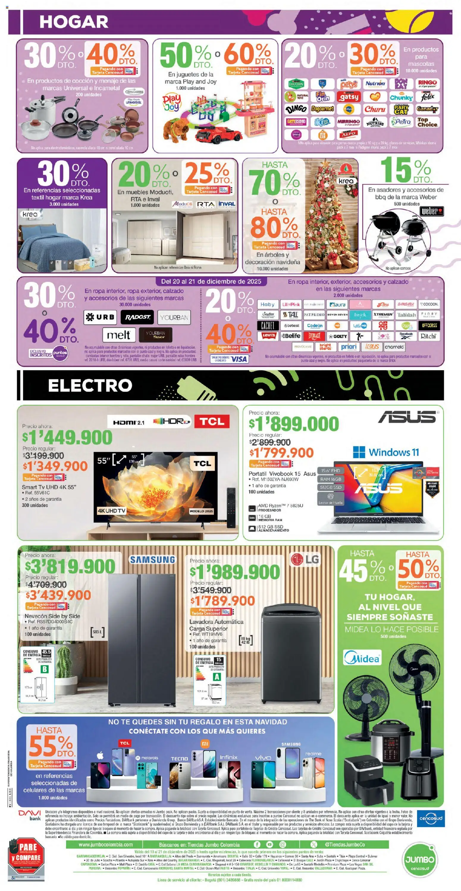 Jumbo revista - valida desde el 19.12.2025 | Página: 8 | Productos: Banco, Lavadora, Mesa, Ropa