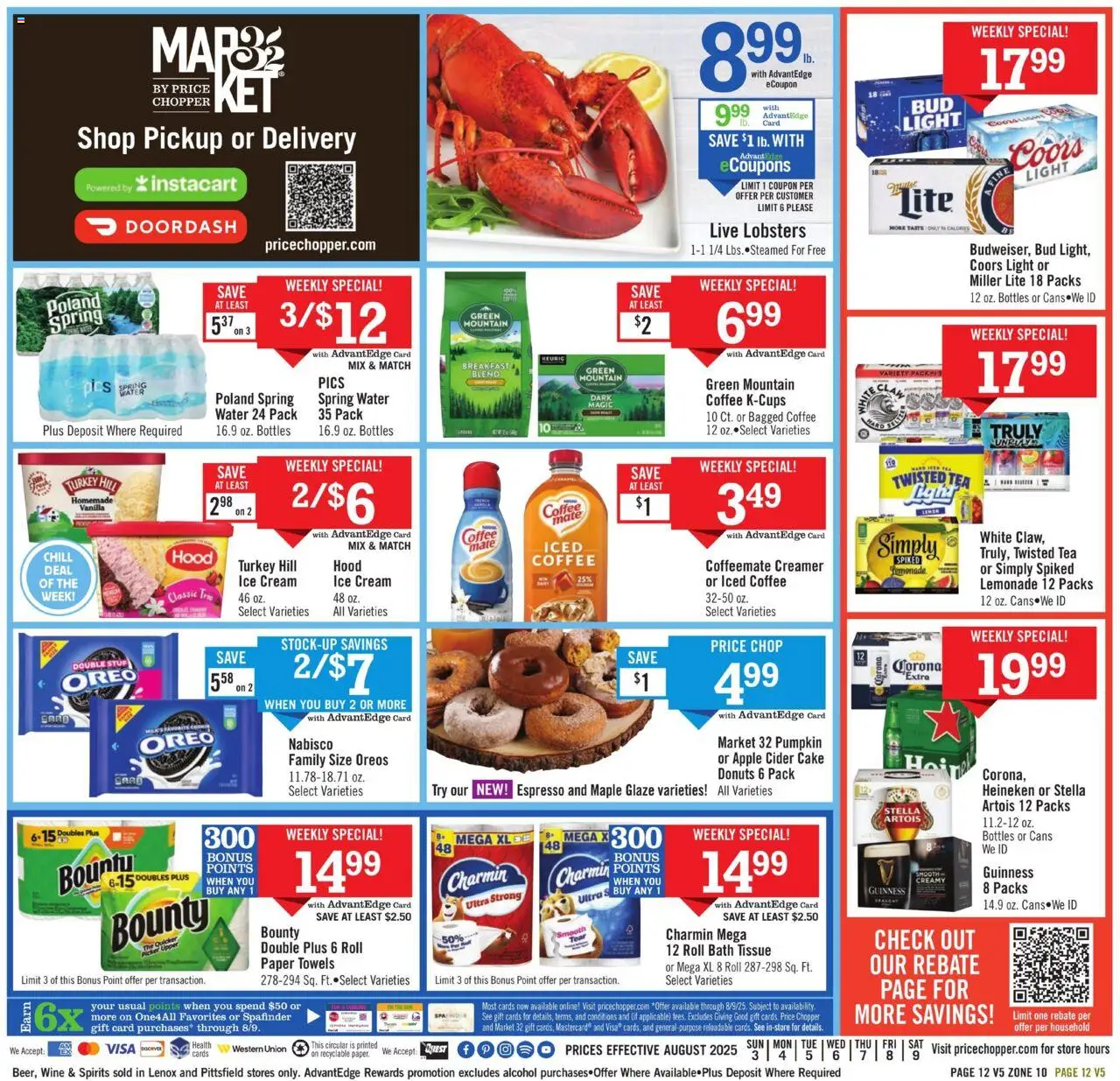 Price Chopper Weekly Ad - valid from 03.08.2025 | Page: 12 | Products: Cider, Tea, Cream, Pumpkin