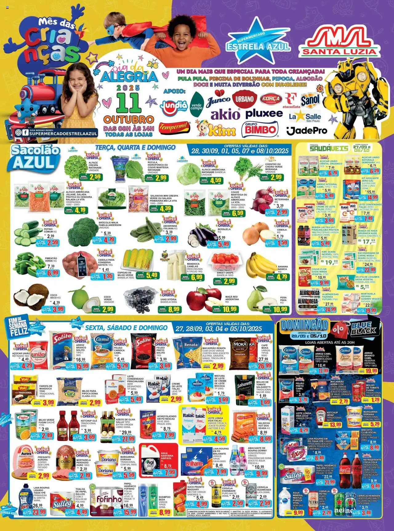 Estrela Azul Folheto - válido de 27.09.2025 | Página: 1 | Produtos: Cama, Ovos, Ketchup, Pipoca