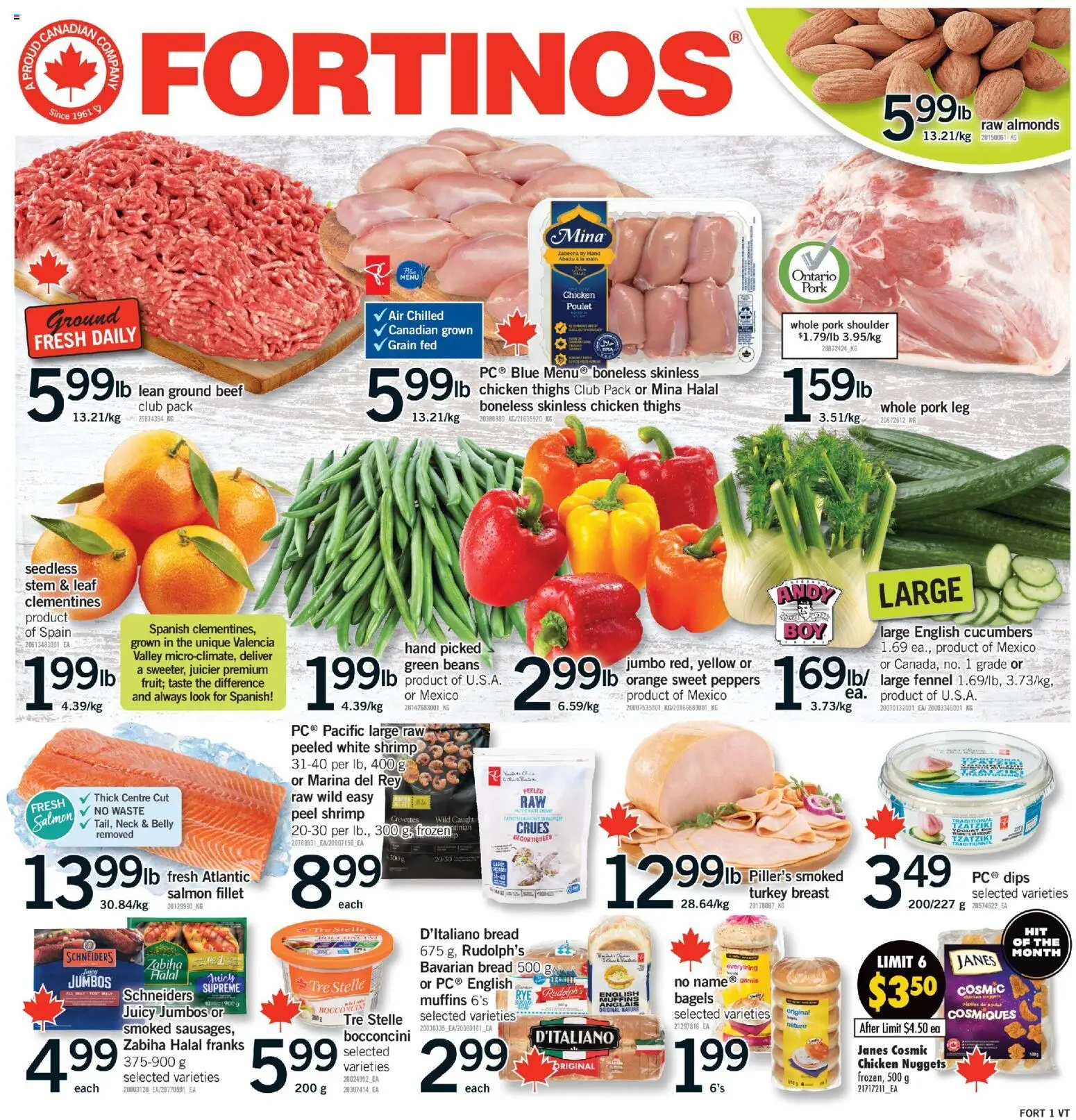 Fortinos flyer valid from 15.01.2026 | Page: 1 | Products: Turkey, Bread, Chicken, Pork
