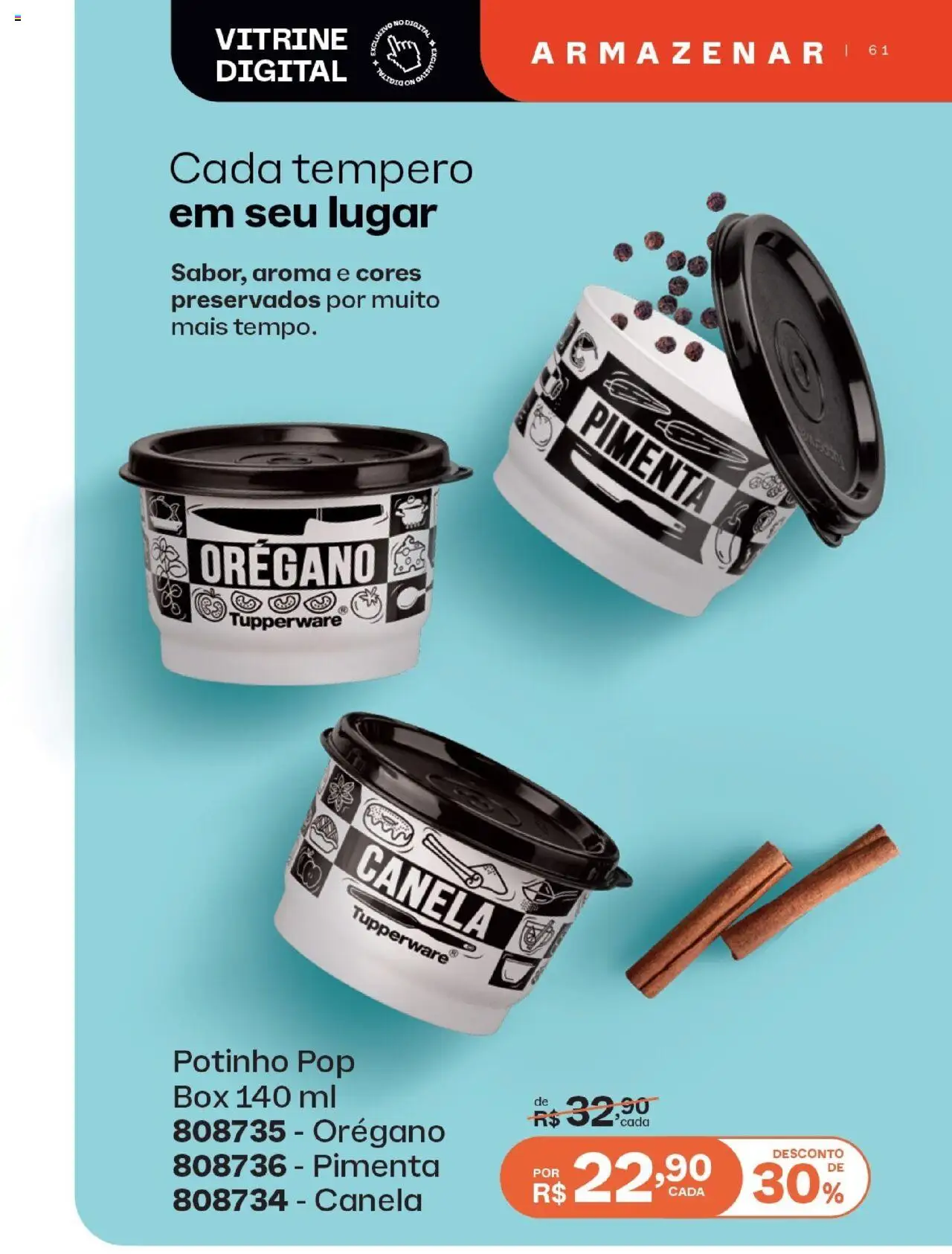 Tupperware Folheto - válido de 01.08.2025 | Página: 61 | Produtos: Pimenta, Orégano, Canela