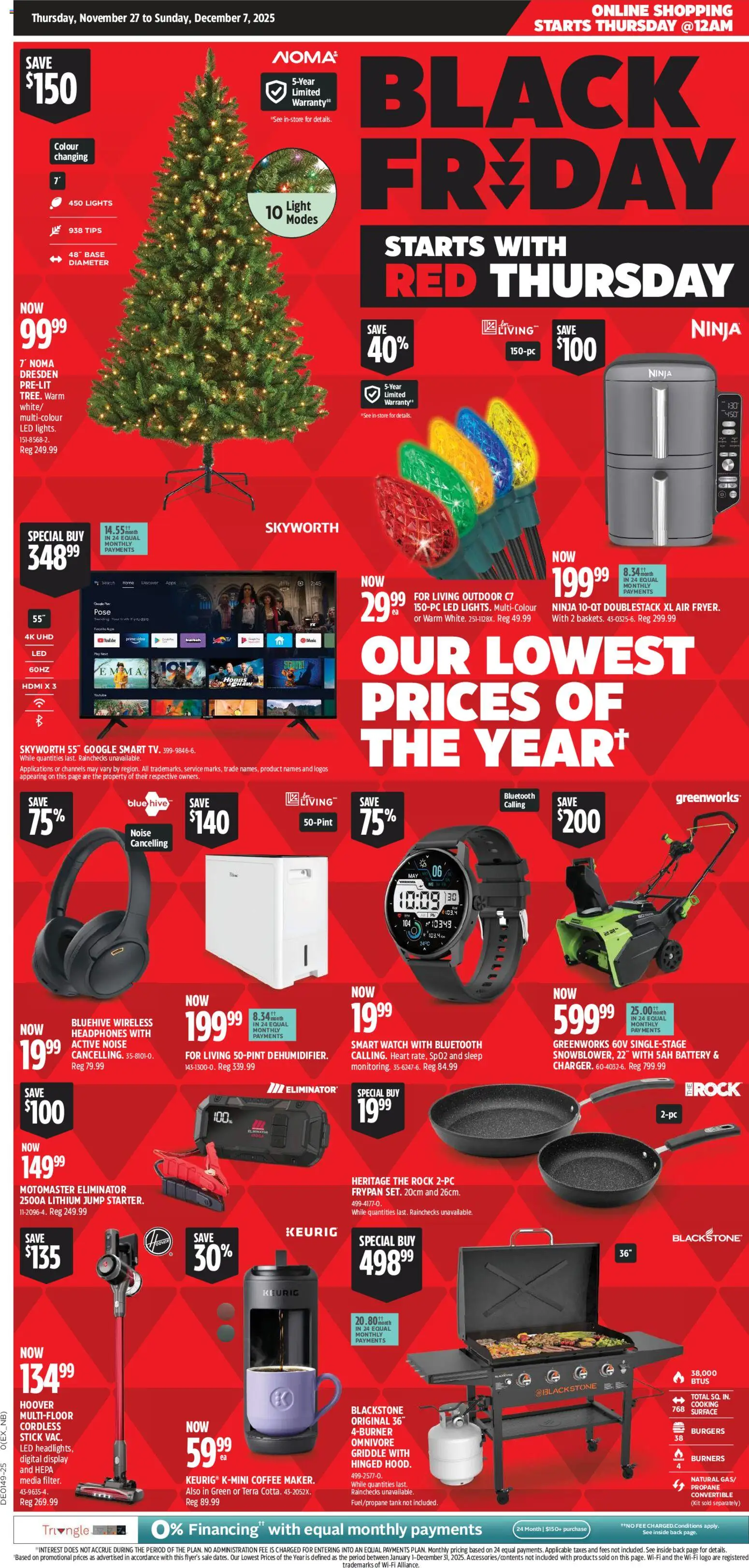 Canadian Tire flyer valid from 27.11.2025 | Page: 1 | Products: Watch, Headphones, Battery, Coffee