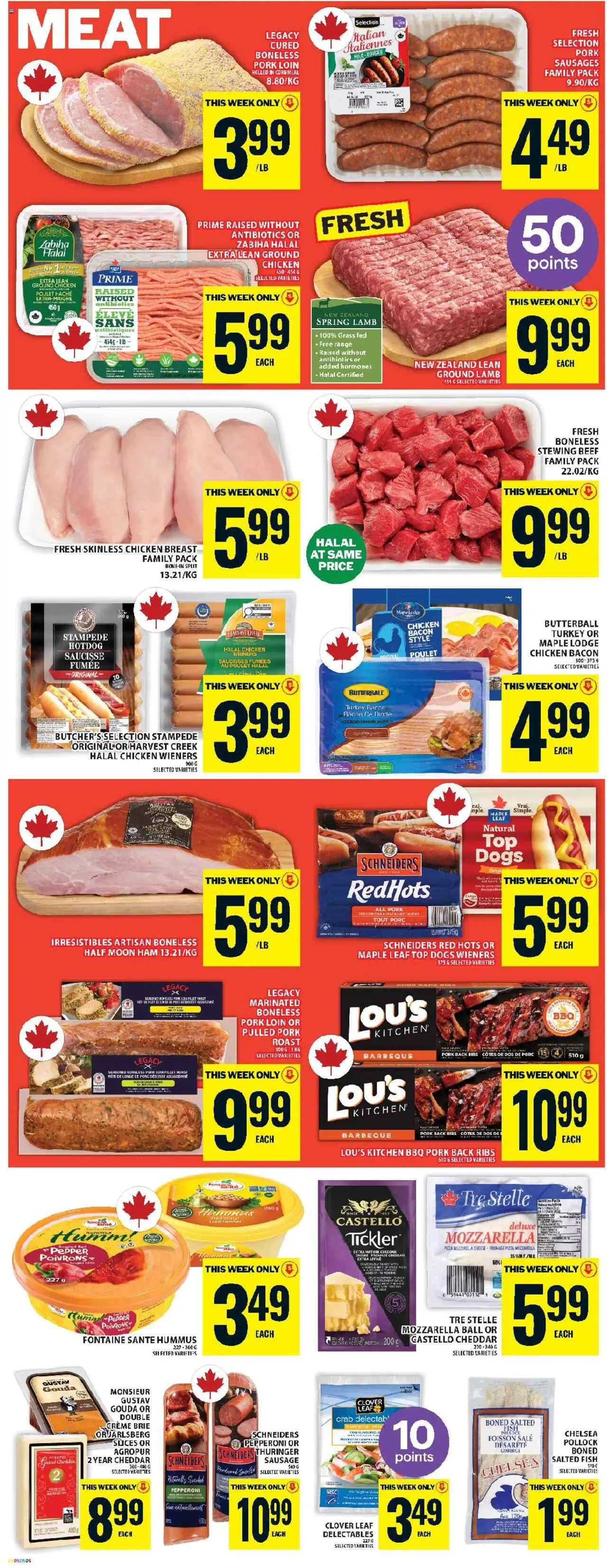 Food Basics flyer valid from 09.10.2025 | Page: 7 | Products: Beef, Turkey, Cheese, Ham