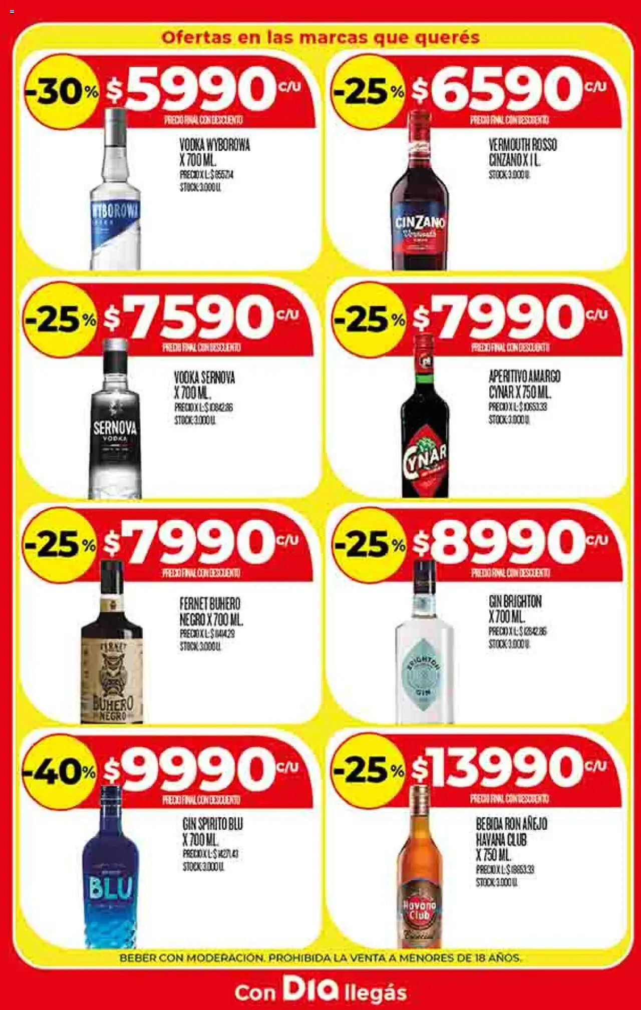 Supermercado DIA Ofertas │ válido desde el 13.08.2025 | Página: 19 | Productos: Vodka, Gin, Fernet