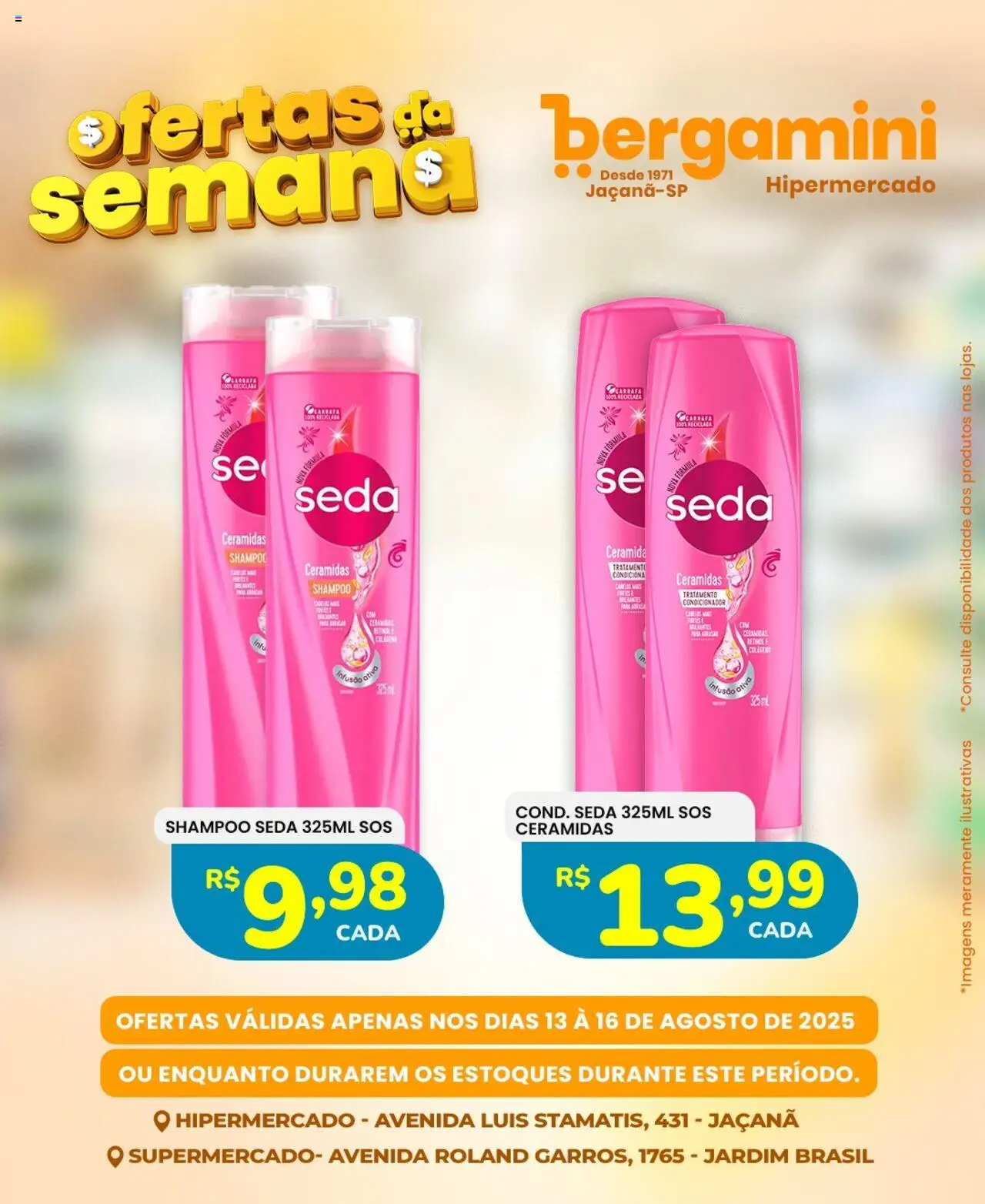Supermercado Bergamini Folheto - válido de 13.08.2025 | Página: 14 | Produtos: Shampoo, Pera, Condicionador