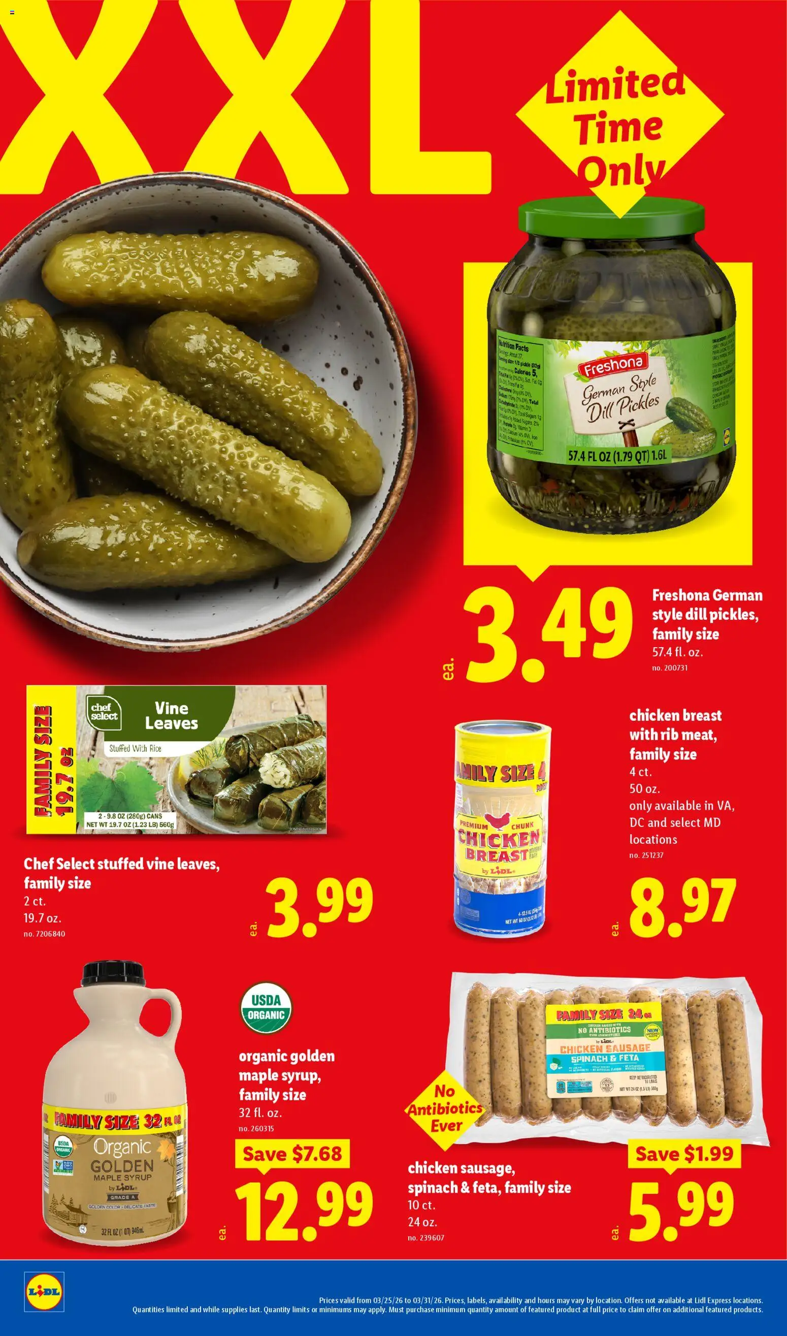 Lidl Weekly Ad - valid from 25.03.2026 | Page: 28 | Products: Spinach, Rice, Sausage, Dill
