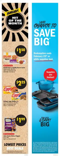 Preview of Catelli Smart or Healthy Harvest pasta, Selected varieties, 340/375 g Limit: 6, over limit retail $2.50 from shop No Frills valid from 29.01.2026 | Page: 6