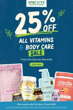 Preview of Sprouts weekly ads valid from 22.10.2025