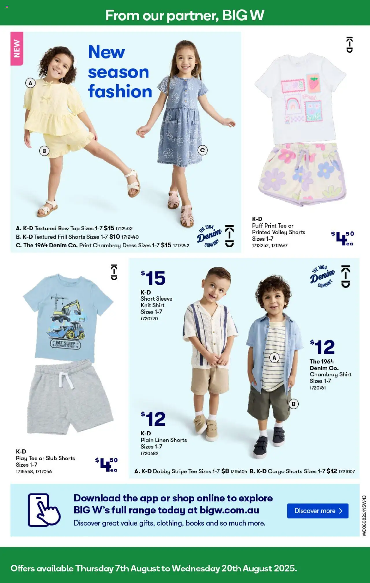 Woolworths catalogue - valid from 06.08.2025 | Page: 43 | Products: Denim, Linen, Dress, Shorts