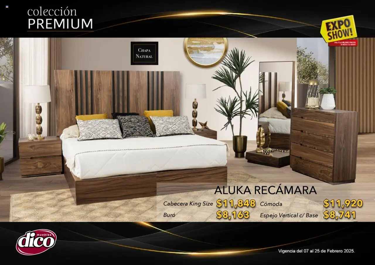 Nuevas ofertas de Muebles Dico válidas en toda la República Mexicana desde el 06.02.2025. ¡Encuentra las mejores ofertas en Muebles Dico catálogo Exposhow Premium! | Página: 51 | Productos: Cabecera, Chapa, Buró, Espejo