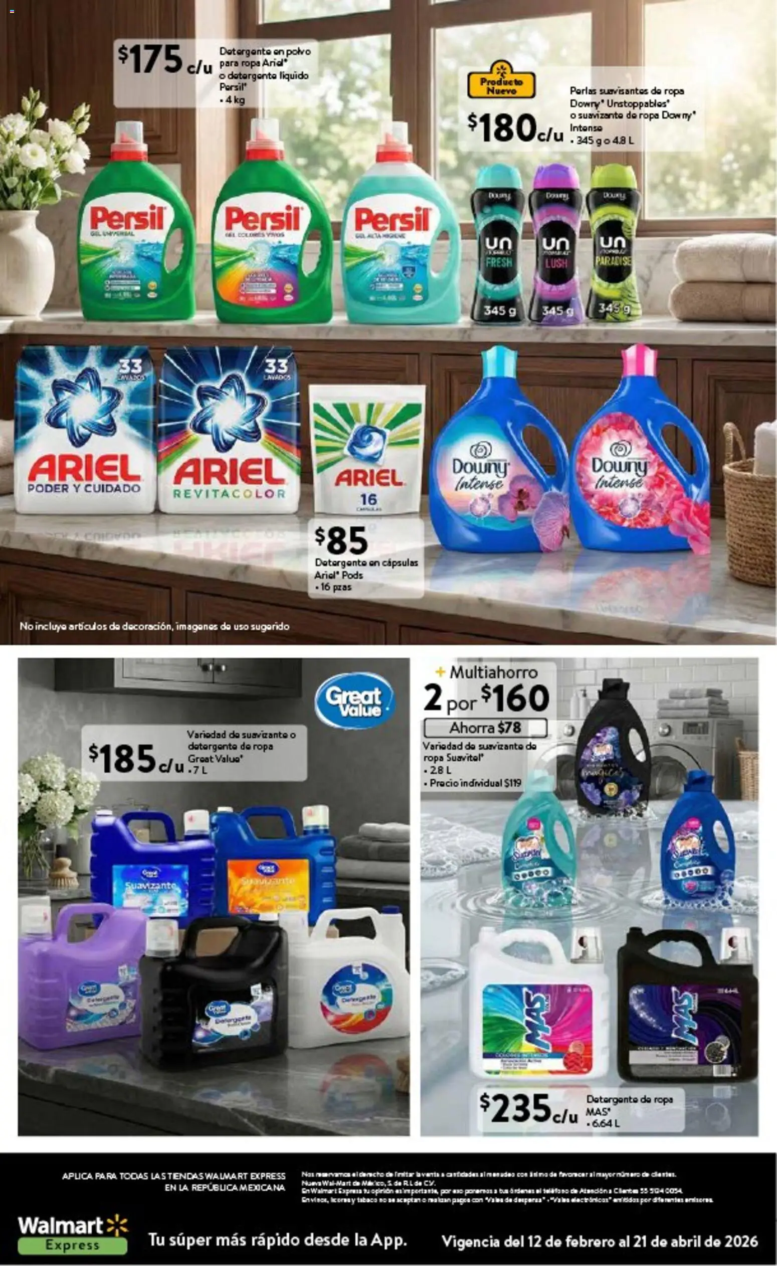 Nuevas ofertas de Walmart Express válidas en toda la República Mexicana desde el 12.02.2026. ¡Encuentra las mejores ofertas en Walmart Express folleto La frescura de temporada a precios bajos! | Página: 23 | Productos: Detergente, Suavizante, Ropa, Teléfono