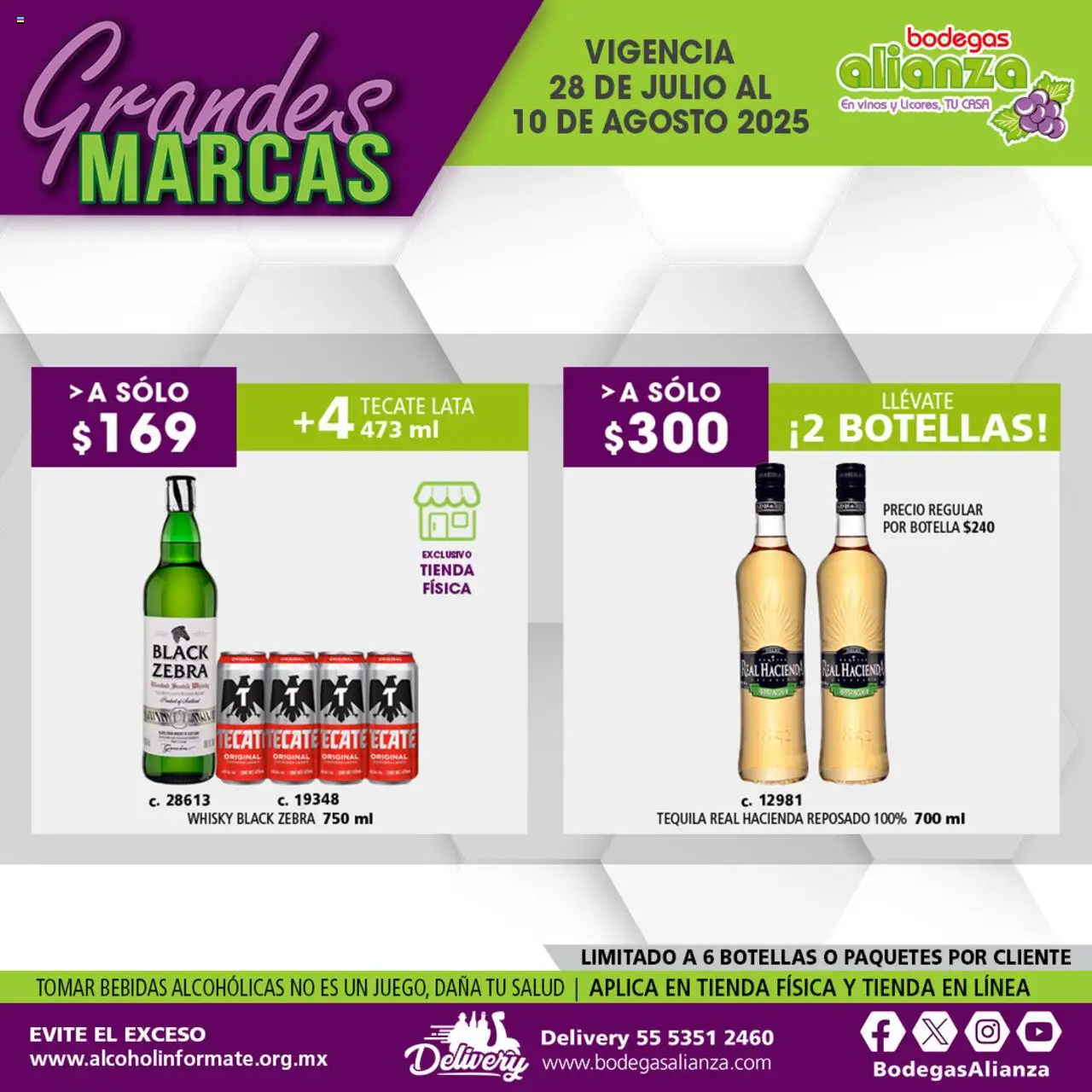 Nuevas ofertas de Bodegas Alianza válidas en toda la República Mexicana desde el 11.08.2025. ¡Encuentra las mejores ofertas en Bodegas Alianza - Catálogo Grandes Marcas! | Página: 13 | Productos: Tequila, Botella, Whisky