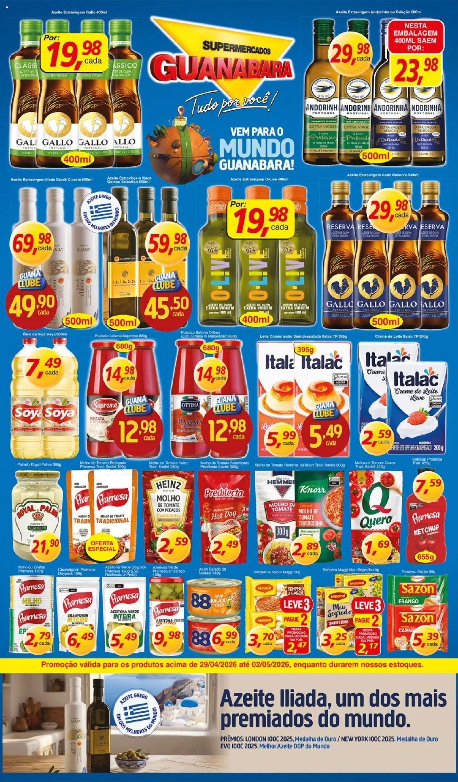 Supermercados Guanabara Folheto - válido de 29.04.2026 | Página: 3 | Produtos: Leite, Ketchup, Atum, Soja