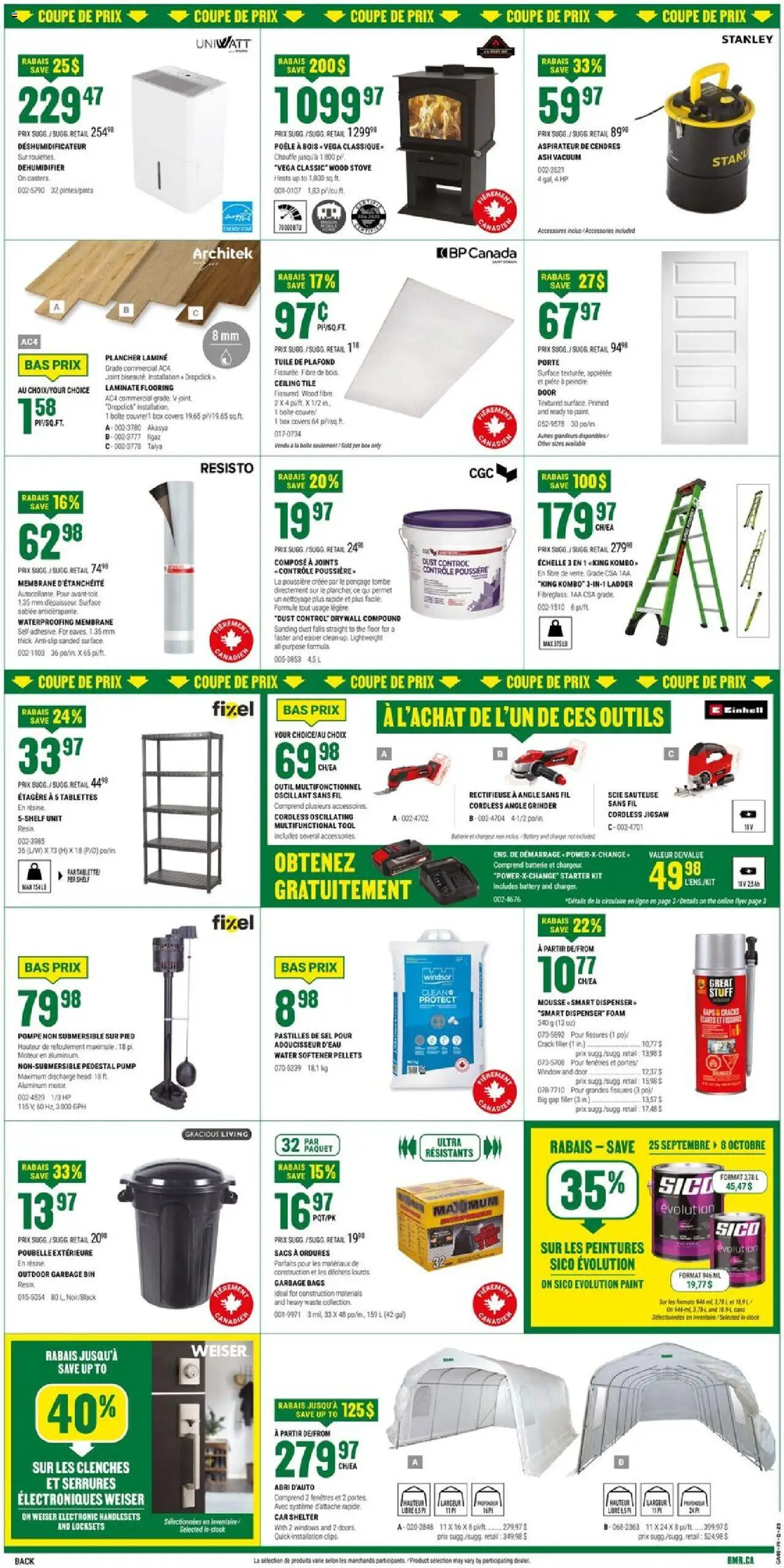 BMR flyer valid from 25.09.2025 | Page: 2 | Products: Stove, Shelf, Box, Battery