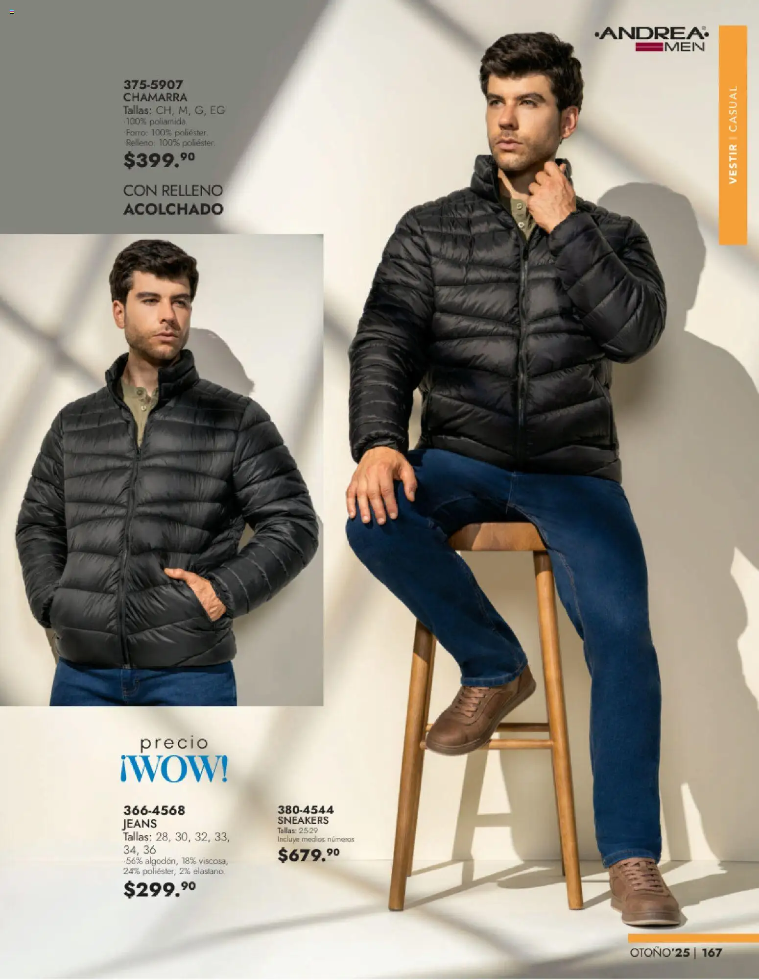 Nuevas ofertas de Andrea válidas en toda la República Mexicana desde el 26.11.2025. ¡Encuentra las mejores ofertas en Andrea catálogo Vestir Caballero otoño! | Página: 5 | Productos: Chamarra, Acolchado