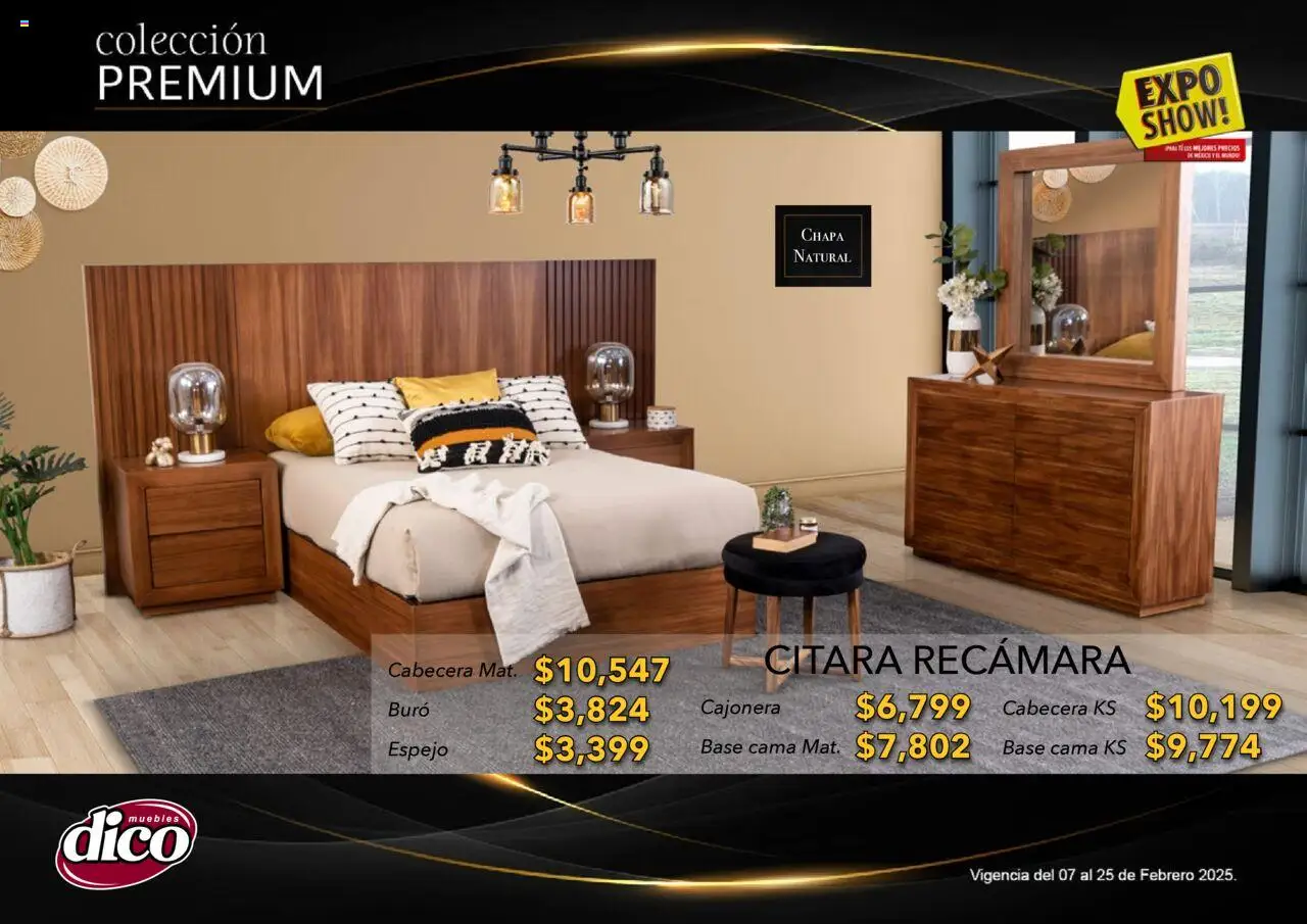 Nuevas ofertas de Muebles Dico válidas en toda la República Mexicana desde el 06.02.2025. ¡Encuentra las mejores ofertas en Muebles Dico catálogo Exposhow Premium! | Página: 41 | Productos: Cabecera, Chapa, Buró, Espejo