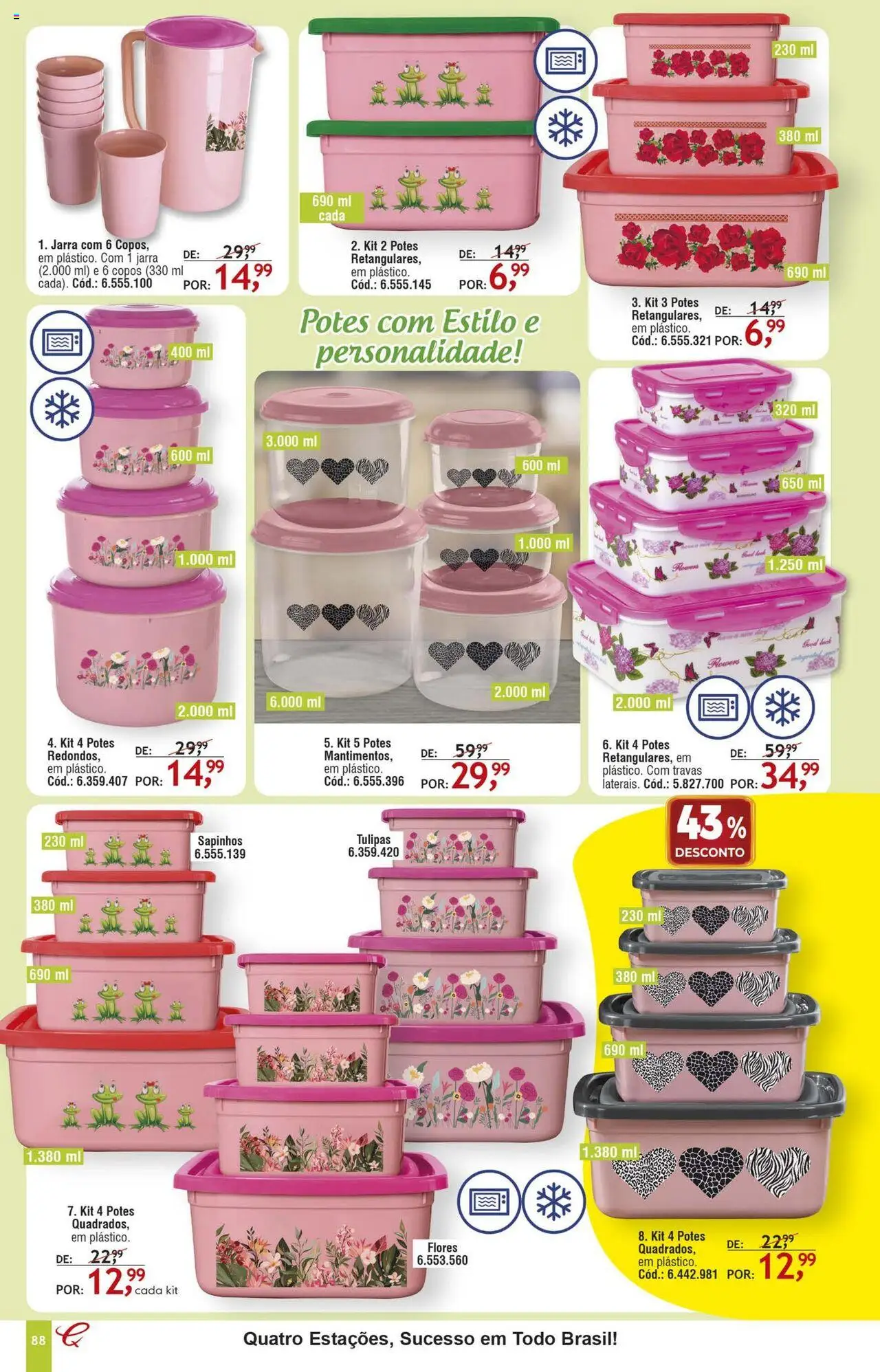 Quatro Estações Folheto - válido de 01.08.2025 | Página: 84 | Produtos: Flores, Jarra, Potes, Copos