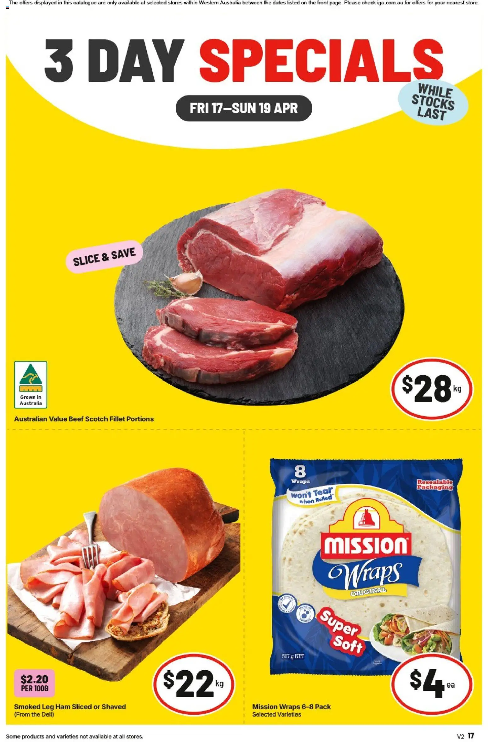 IGA catalogue - valid from 17.04.2026 | Page: 1 | Products: Ham, Beef, Scotch