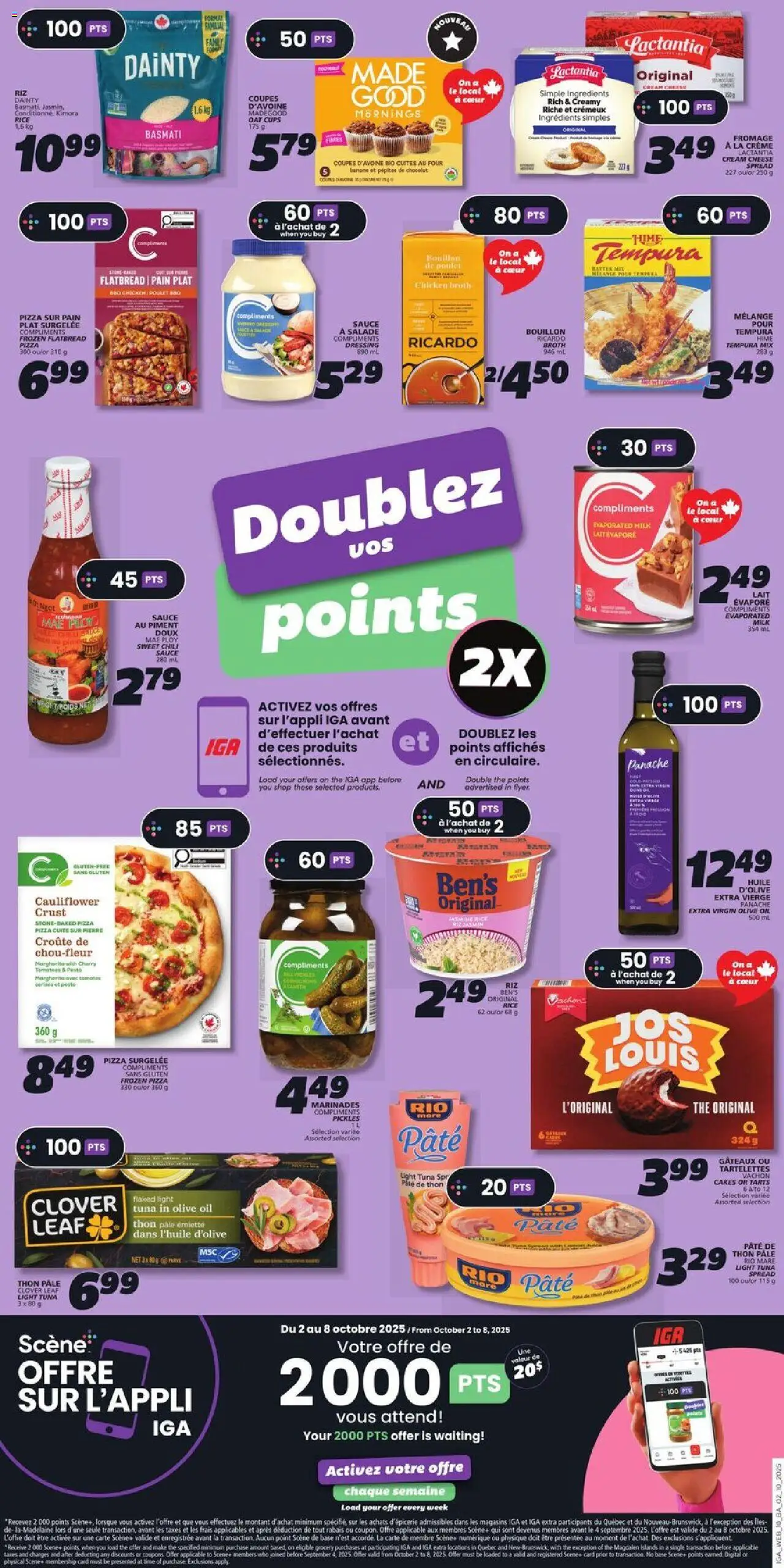 IGA flyer valid from 02.10.2025 | Page: 14 | Products: Rice, Milk, Oil, Tomatoes