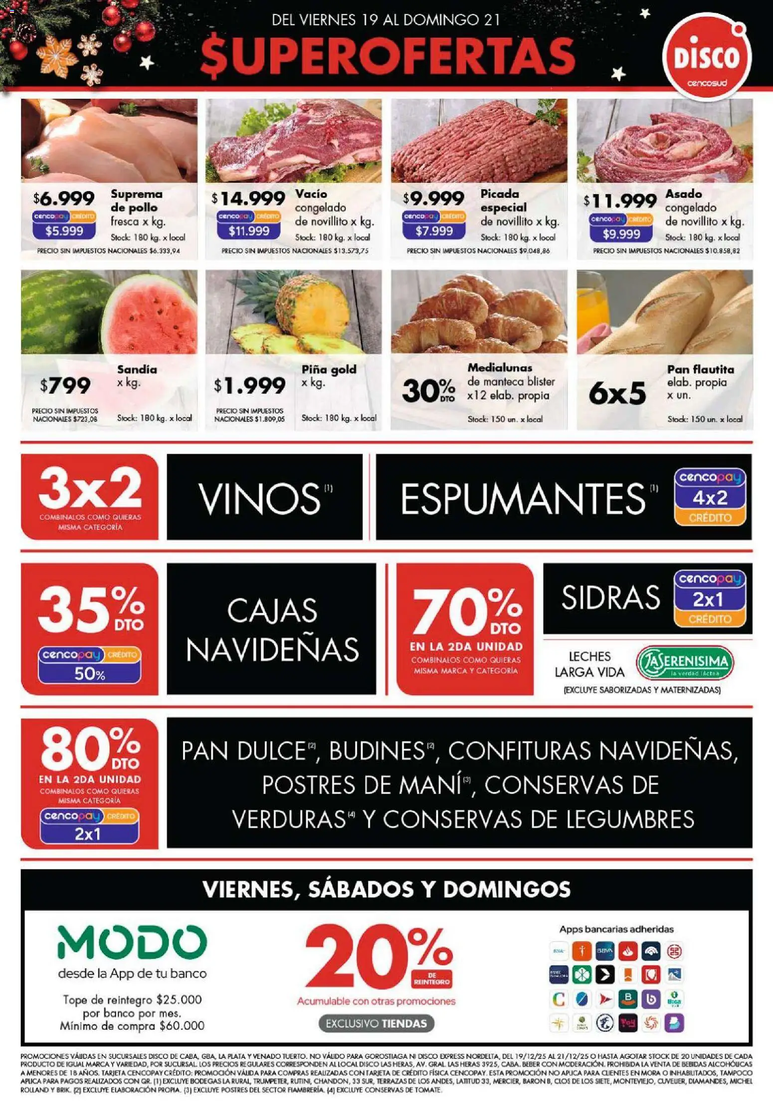 Disco ofertas │ válido desde el 19.12.2025 | Página: 1 | Productos: Banco, Pollo, Manteca, Pan