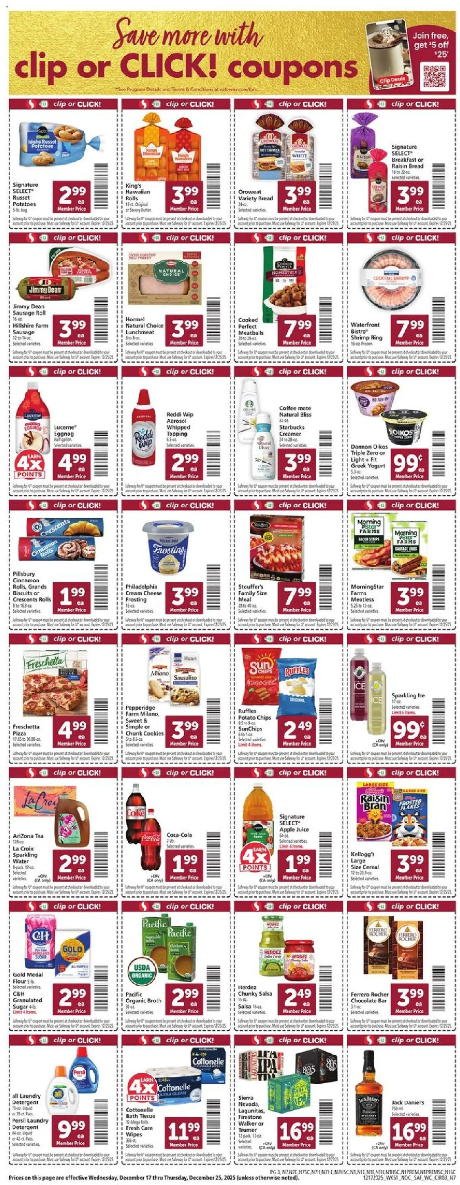 Safeway Weekly Ad - valid from 17.12.2025 | Page: 5 | Products: Coffee, Pizza, Juice, Water