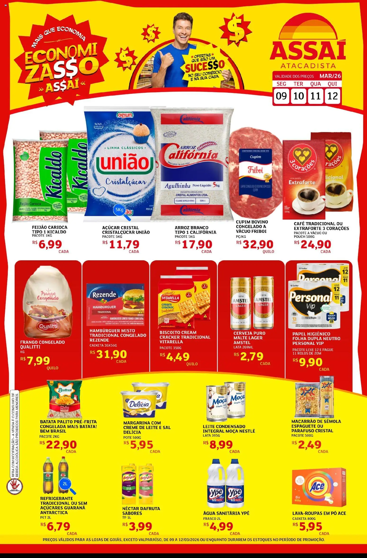 Assaí Atacadista Folheto - válido de 09.03.2026 | Página: 1 | Produtos: Espaguete, Pó, Leite, Café
