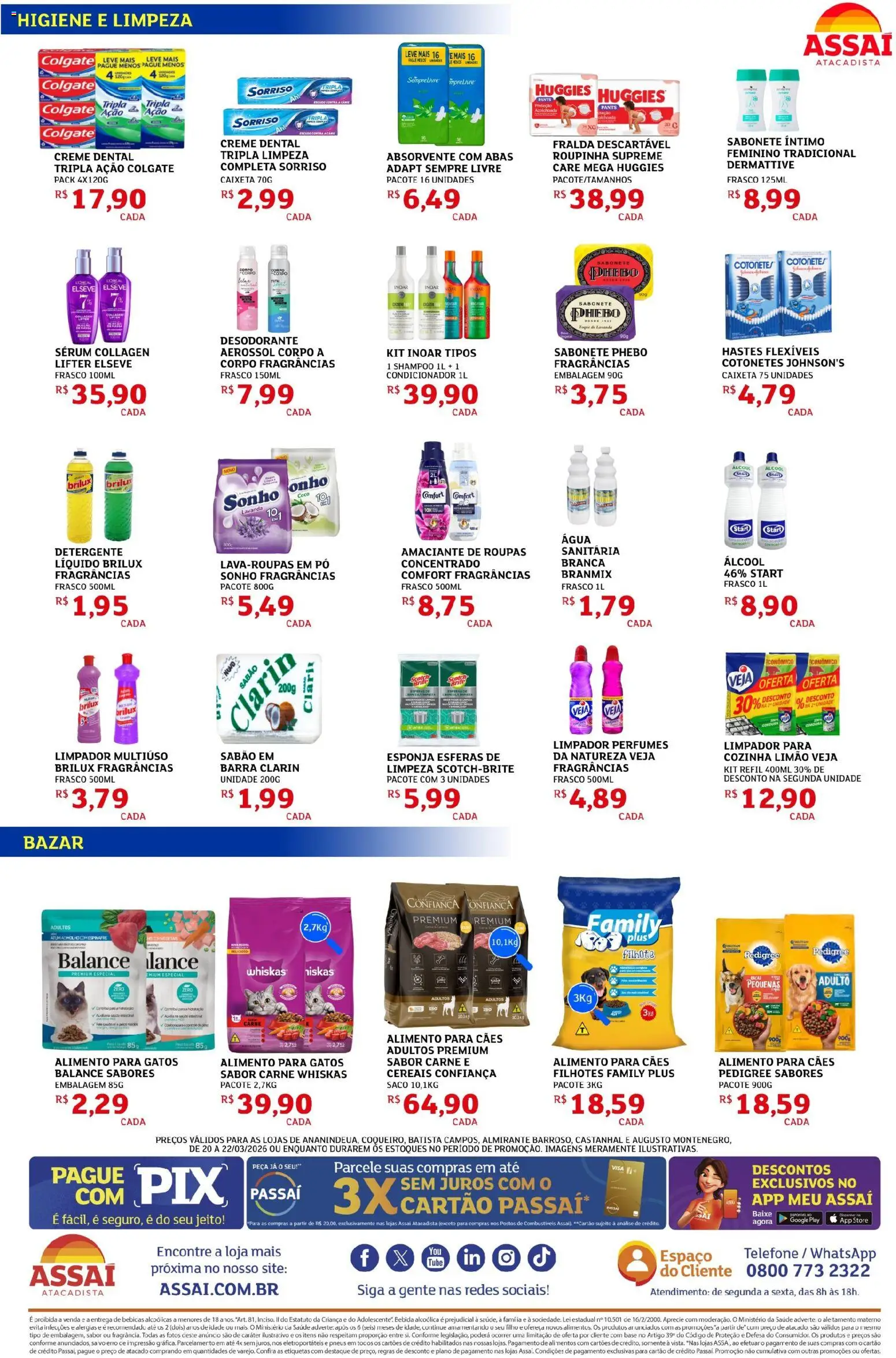 Assaí Atacadista Folheto - válido de 20.03.2026 | Página: 2 | Produtos: Condicionador, Limpador multiuso, Sabão, Roupas