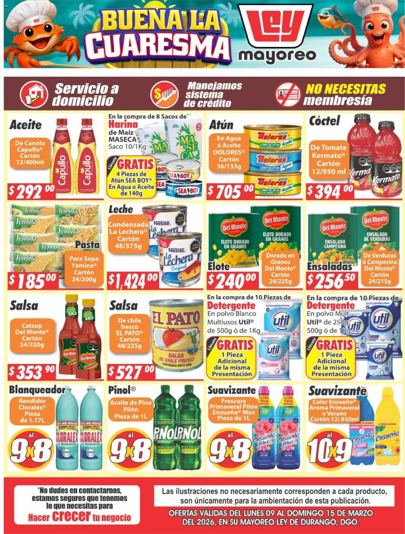 Nuevas ofertas de Casa Ley válidas en toda la República Mexicana desde el 09.03.2026. ¡Encuentra las mejores ofertas en Casa Ley folleto Durango! | Página: 2 | Productos: Maíz, Detergente, Suavizante, Polvo