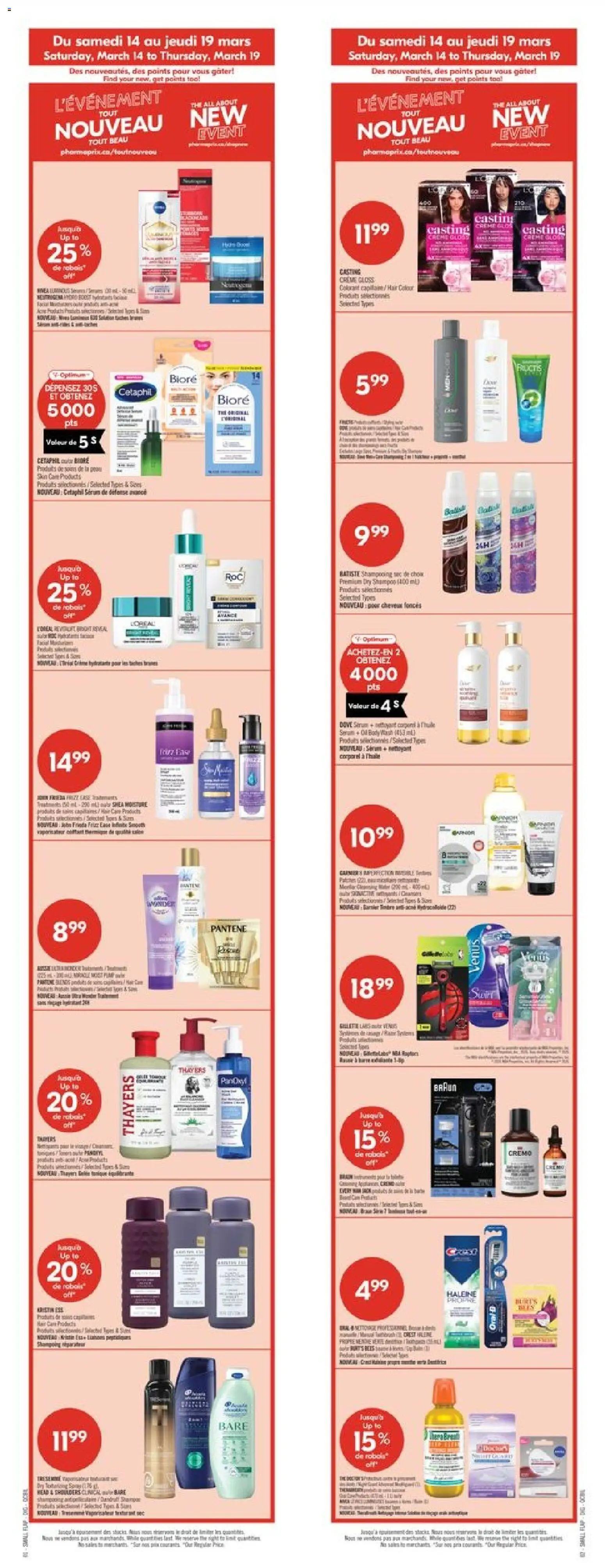 Pharmaprix flyer valid from 13.03.2026 | Page: 2 | Products: Shaver, Shampoo, Body wash, Oil