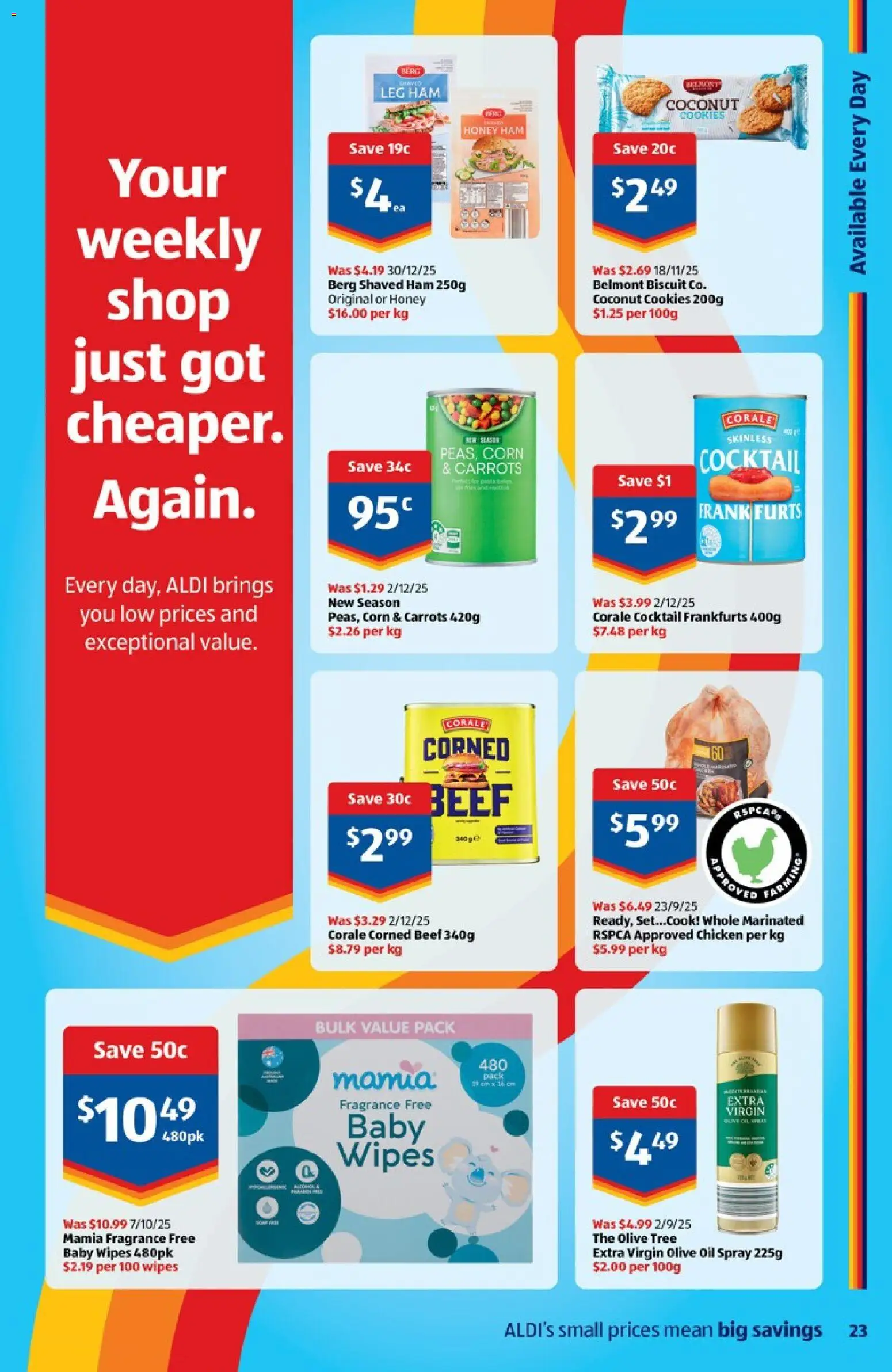 Aldi catalogue - valid from 28.01.2026 | Page: 23 | Products: Ham, Chicken, Beef, Olive oil