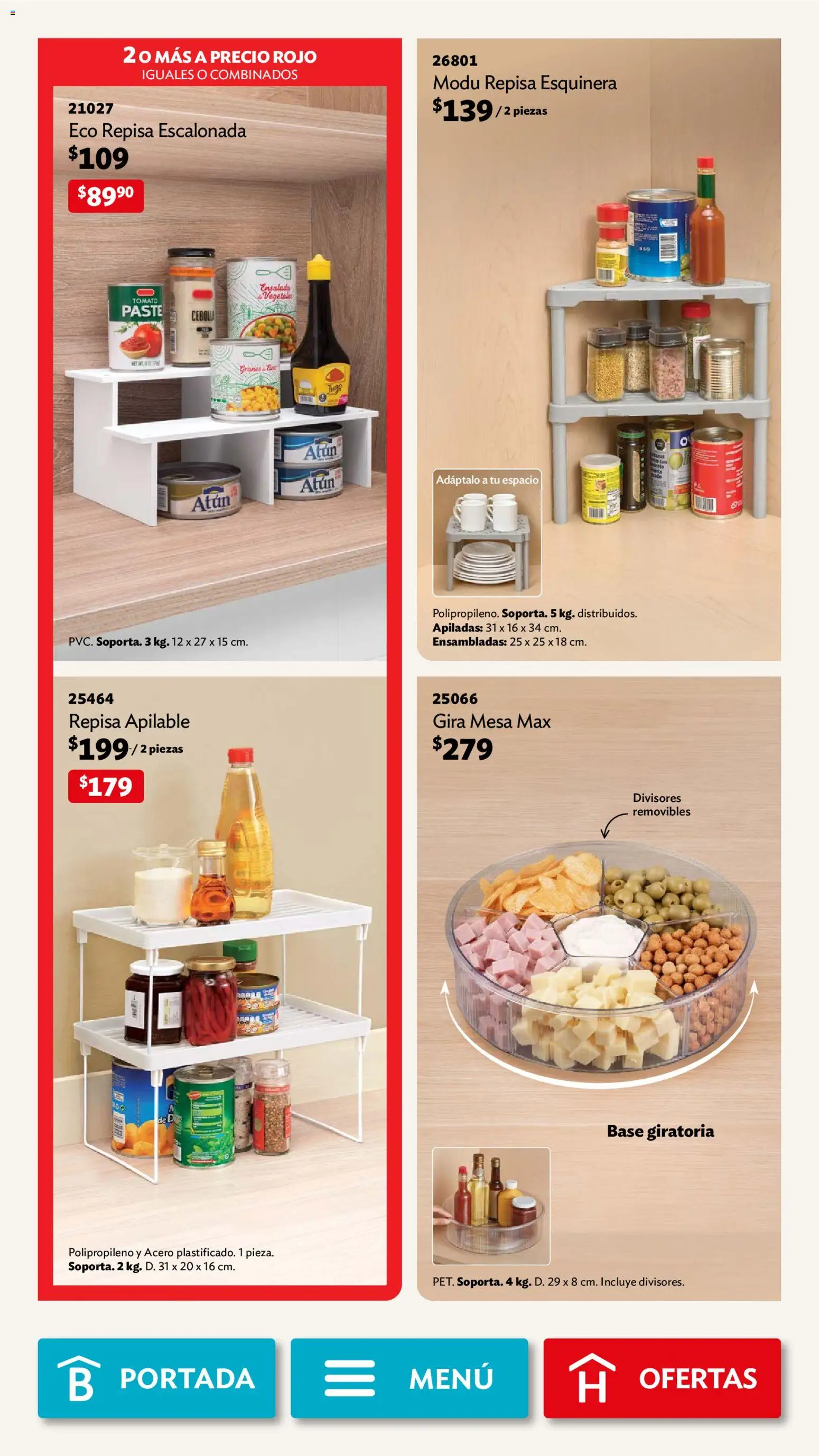 Nuevas ofertas de Betterware válidas en toda la República Mexicana desde el 04.05.2026. ¡Encuentra las mejores ofertas en Betterware campaña 5 2026! | Página: 54 | Productos: Repisa, Atún, Ensalada, Mesa