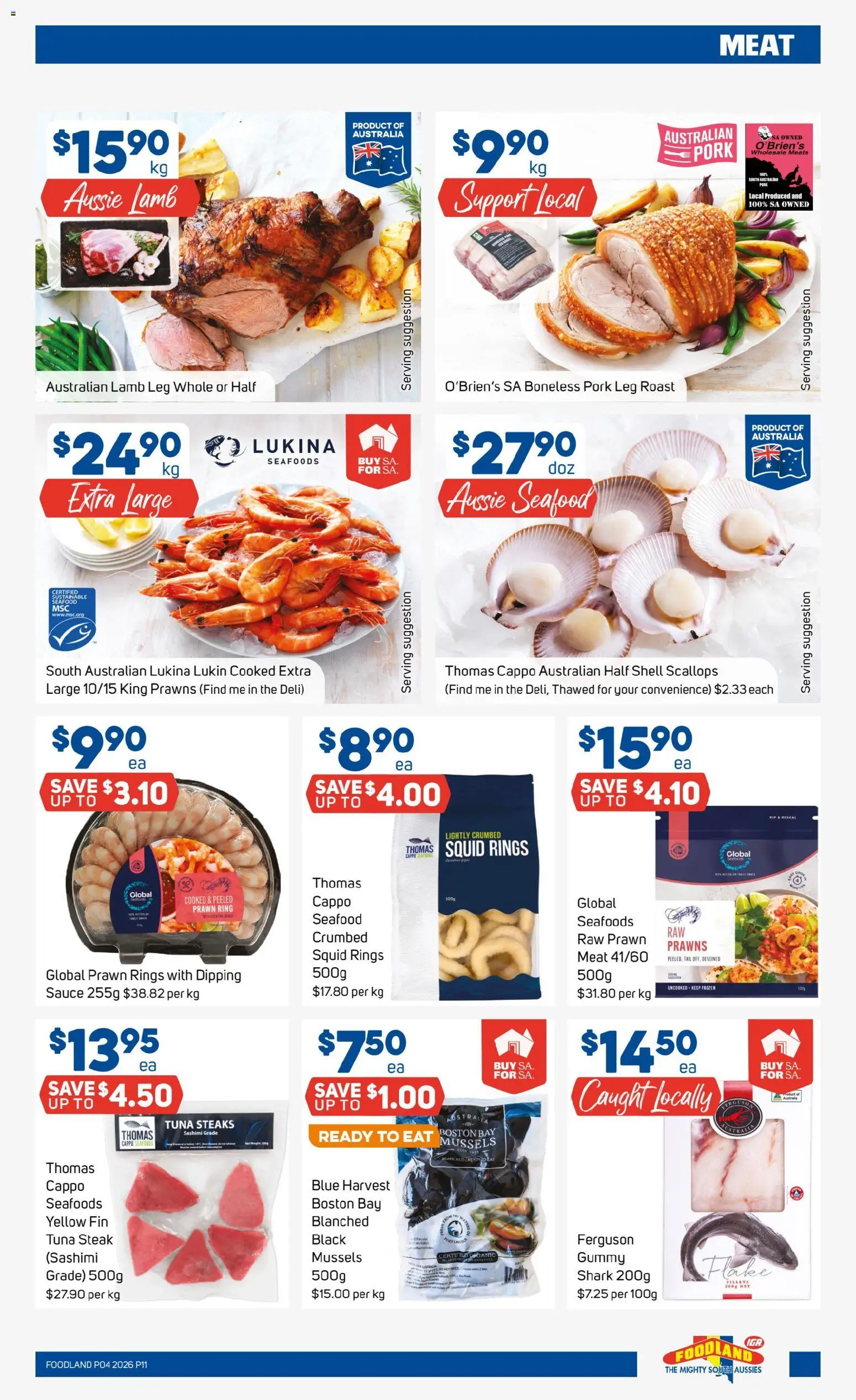 Foodland catalogue - valid from 21.01.2026 | Page: 11 | Products: Meat, Sashimi, Steak, Seafood