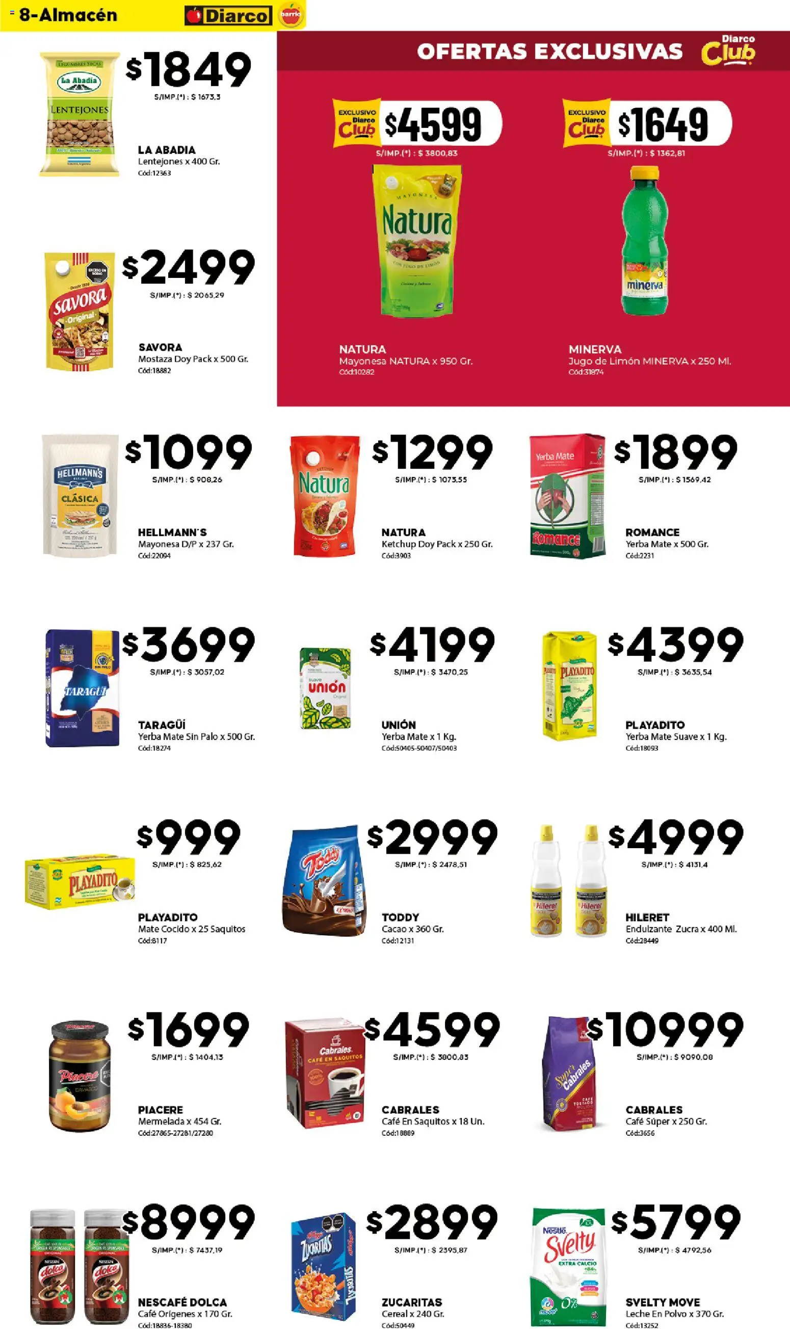 Diarco - Ofertas Diarco Barrio │ válido desde el 20.04.2026 | Página: 8 | Productos: Mate, Leche en polvo, Jugo, Mate cocido