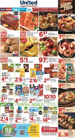 Preview of United Supermarkets weekly ads valid from 15.10.2025